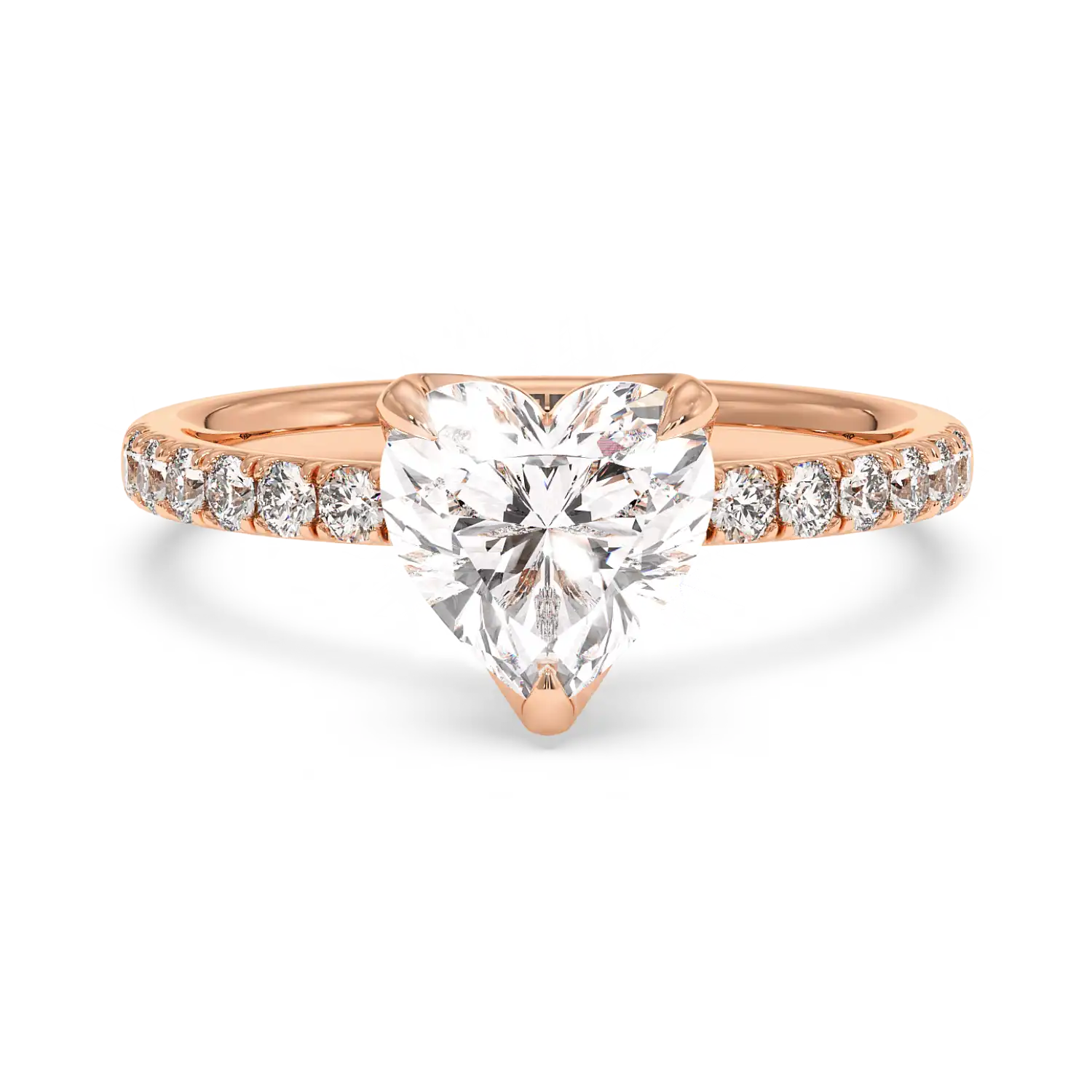 18K Rose Gold Stella Diamond Shoulder Engagement Ring