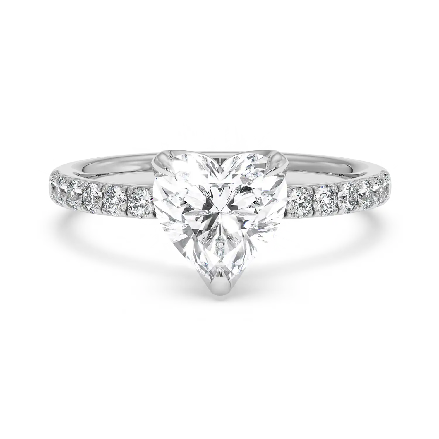 18K White Gold Stella Diamond Shoulder Engagement Ring