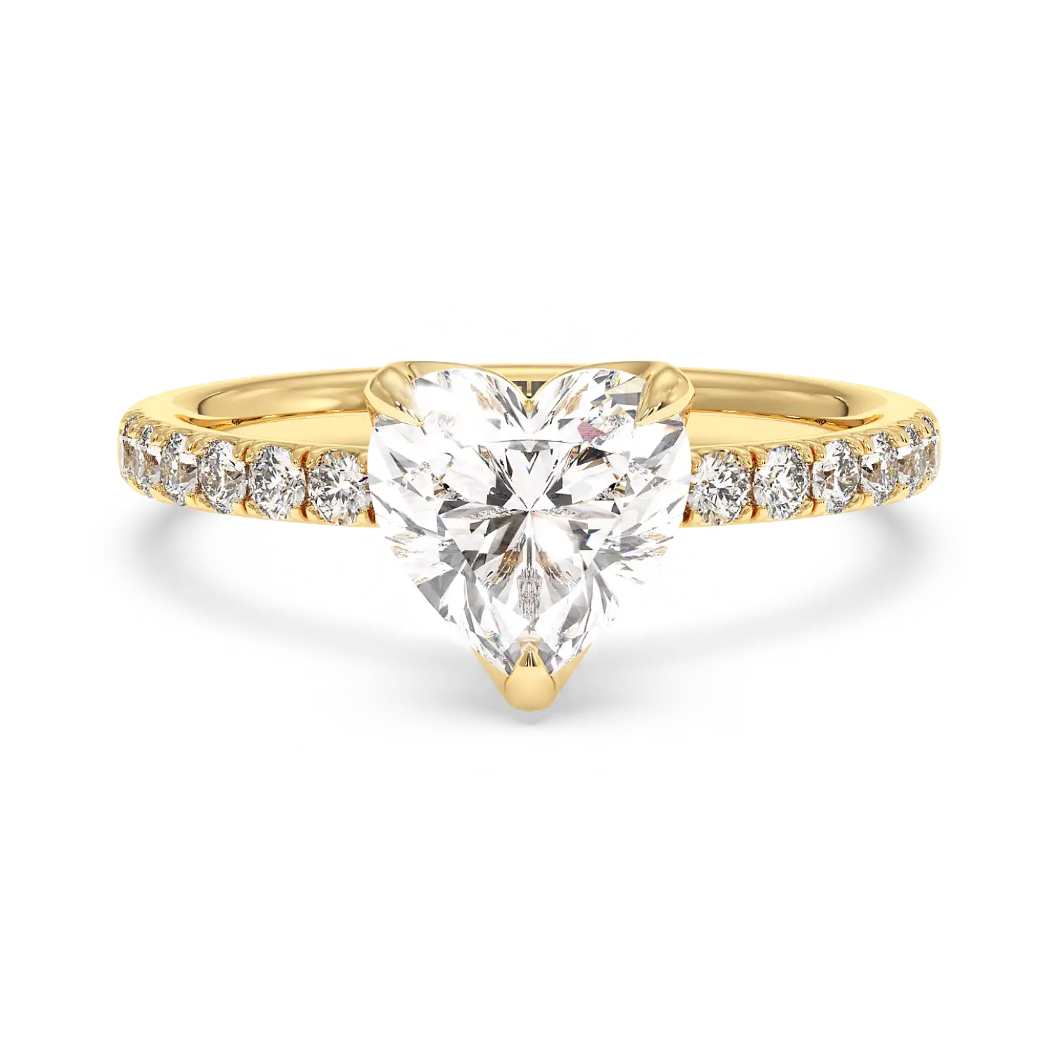 18K Yellow Gold Stella Diamond Shoulder Engagement Ring