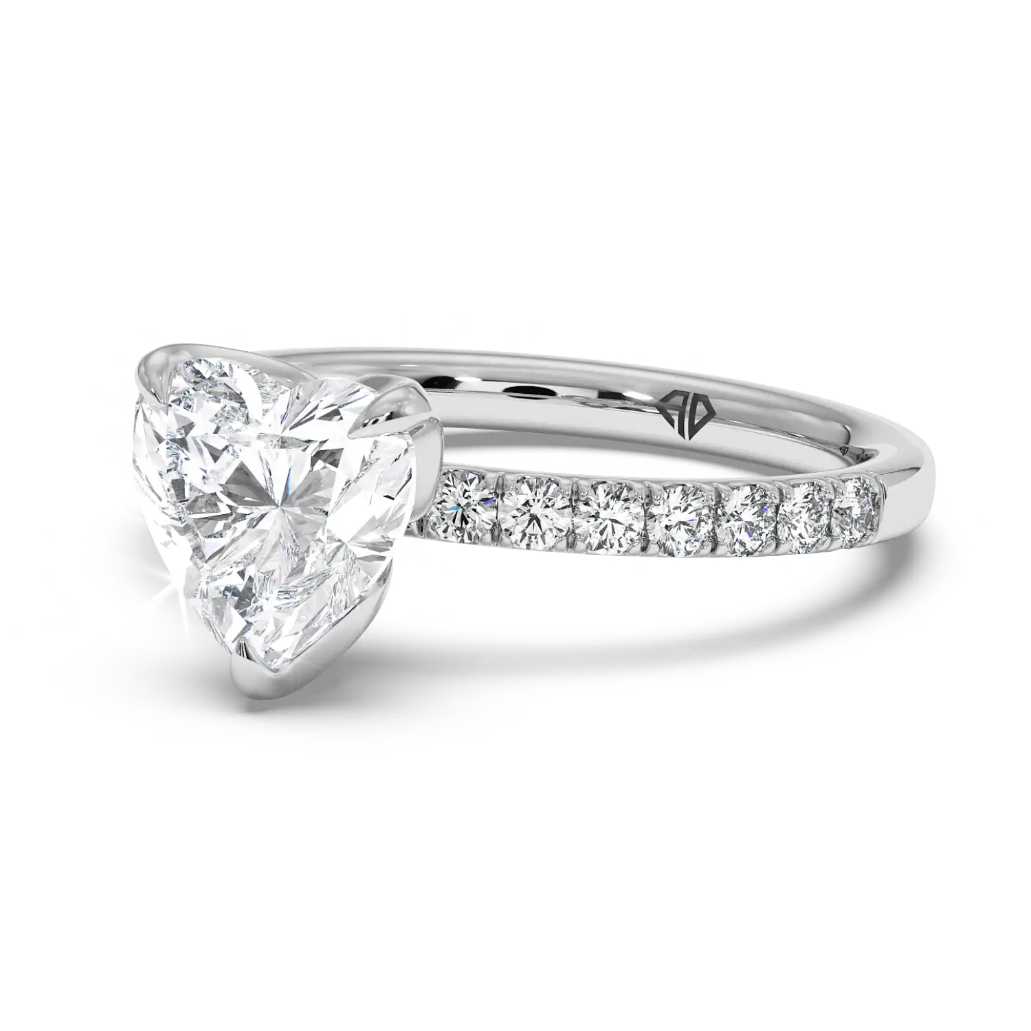 18K White Gold Stella Diamond Shoulder Engagement Ring