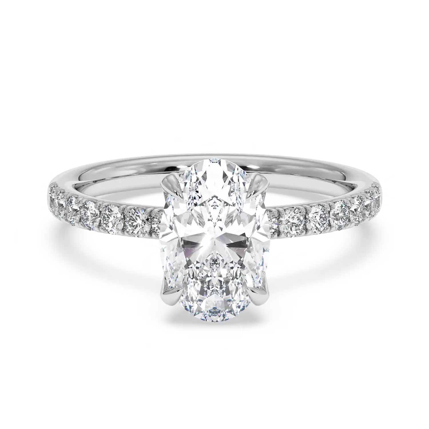 18K White Gold Stella Diamond Shoulder Engagement Ring