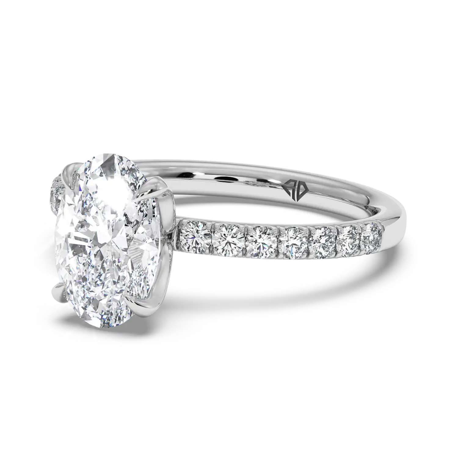 Platinum Stella Diamond Shoulder Engagement Ring