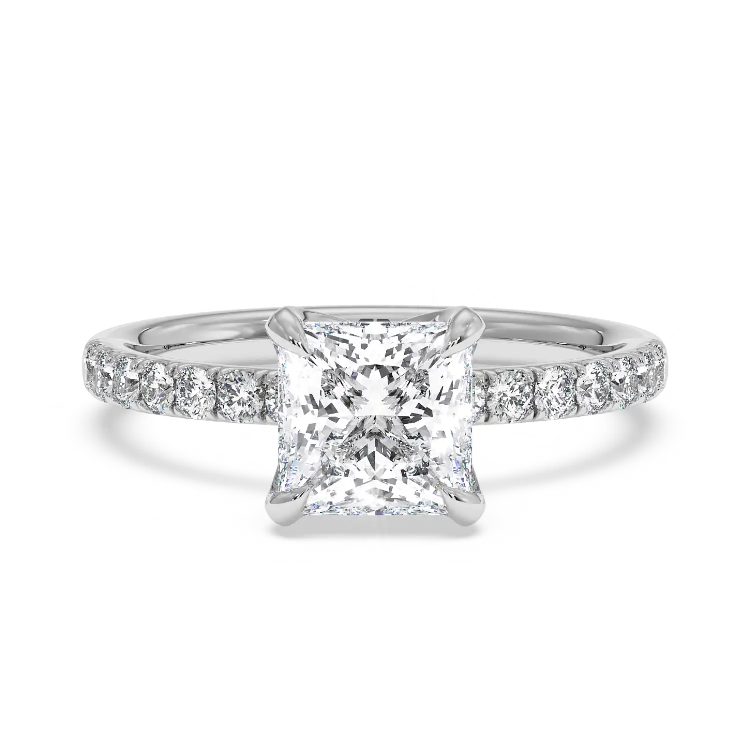 Platinum Stella Diamond Shoulder Engagement Ring