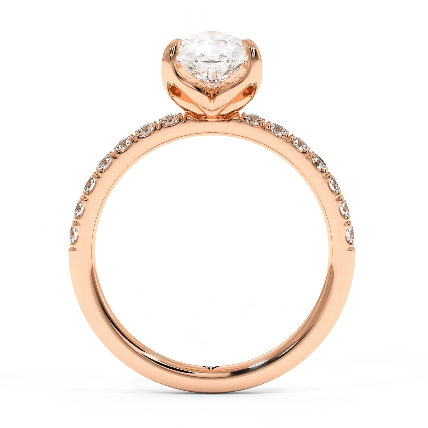 18K Rose Gold Stella Diamond Shoulder Engagement Ring