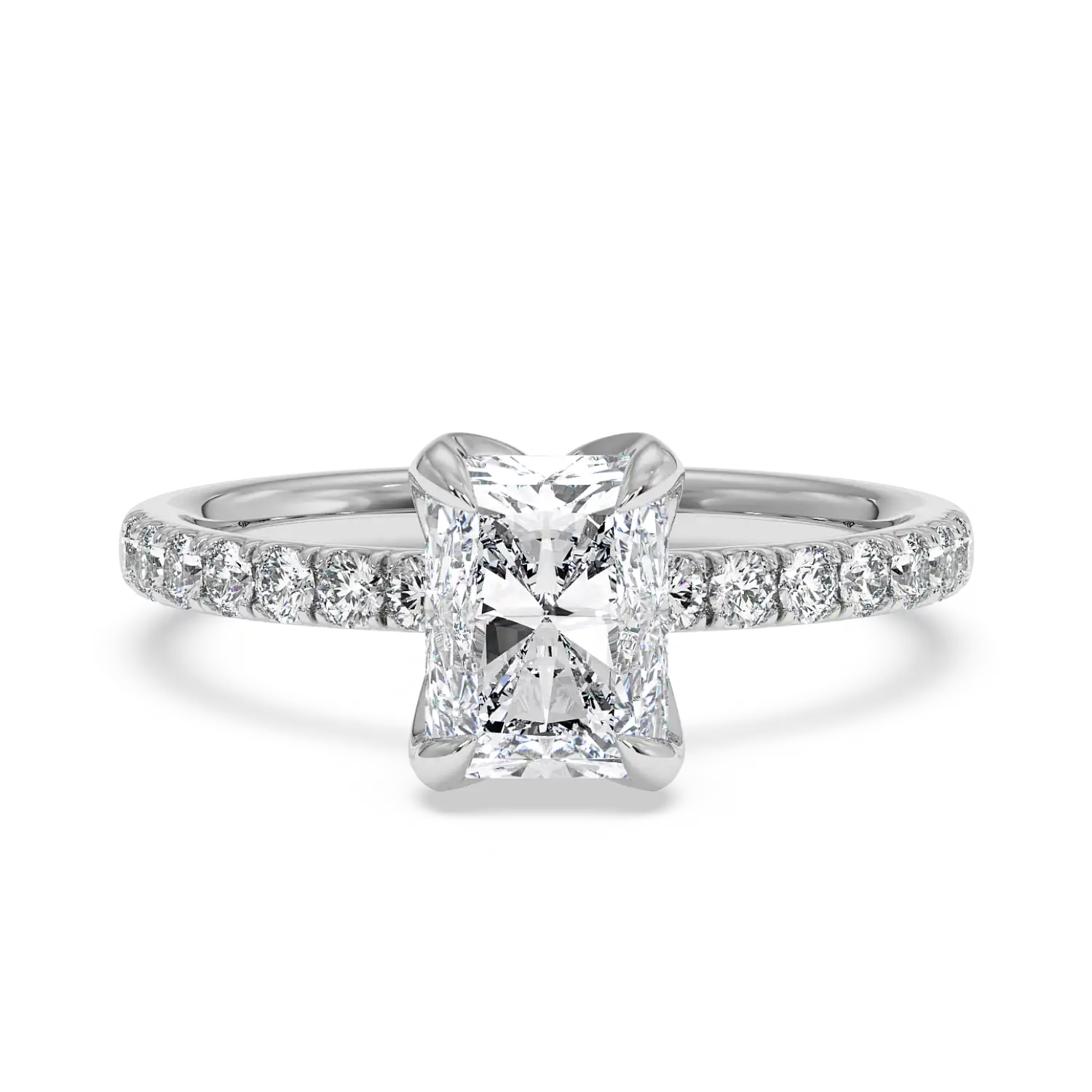 Platinum Stella Diamond Shoulder Engagement Ring