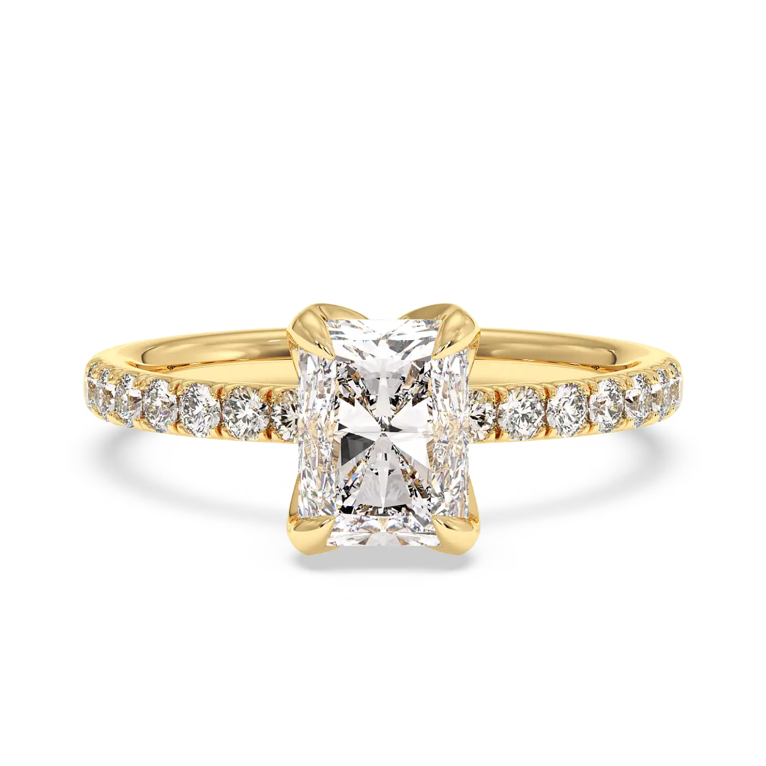 18K Yellow Gold Stella Diamond Shoulder Engagement Ring