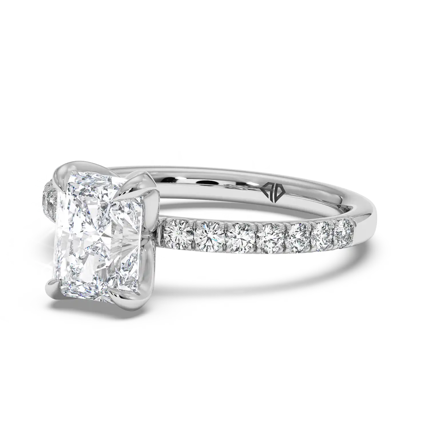 18K White Gold Stella Diamond Shoulder Engagement Ring