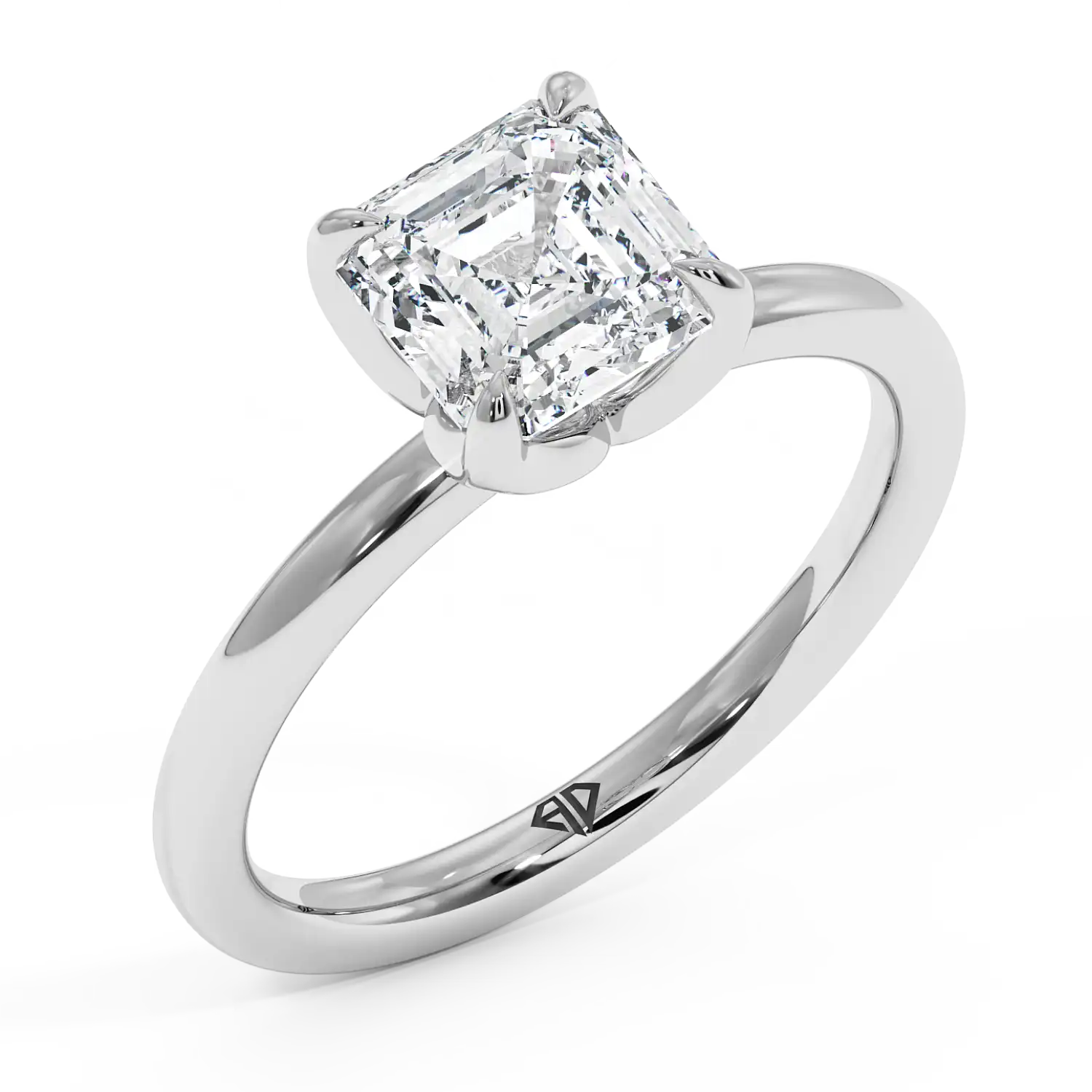 18K White Gold Uma Solitaire Engagement Ring