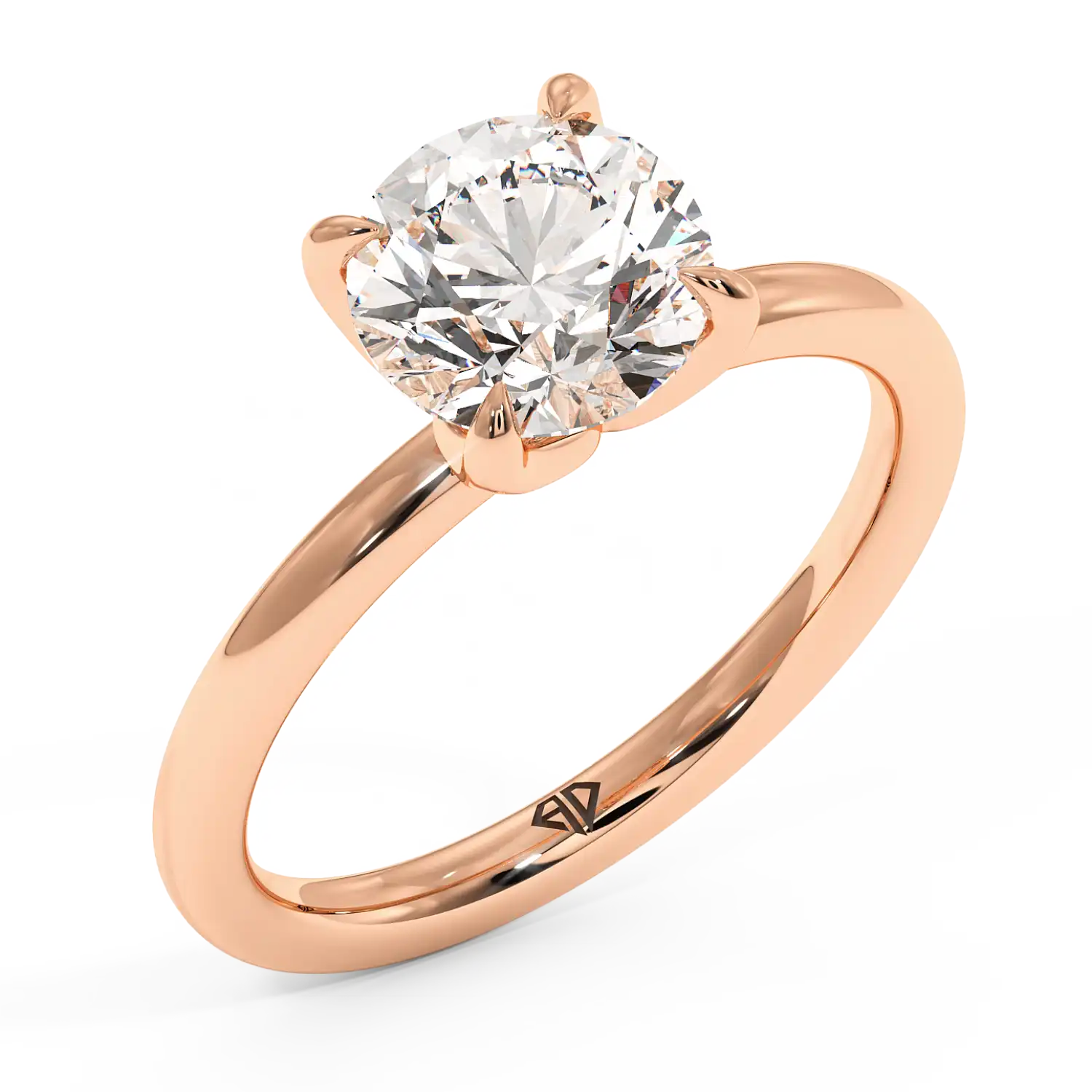 18K Rose Gold Uma Solitaire Engagement Ring