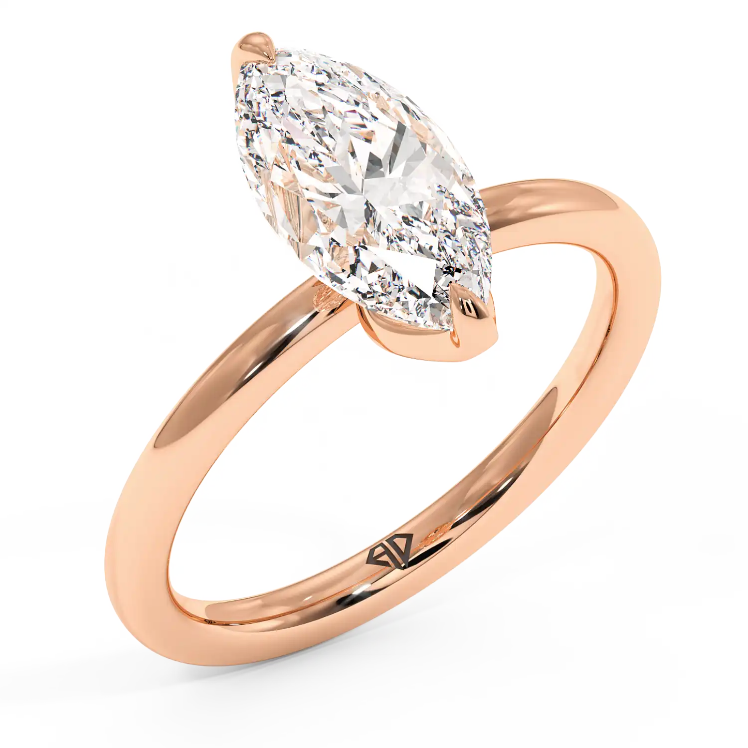 18K Rose Gold Uma Solitaire Engagement Ring