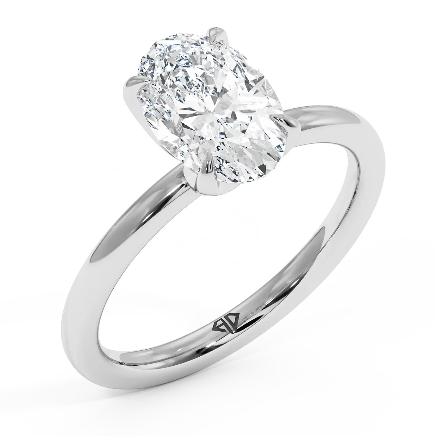 18K White Gold Uma Solitaire Engagement Ring