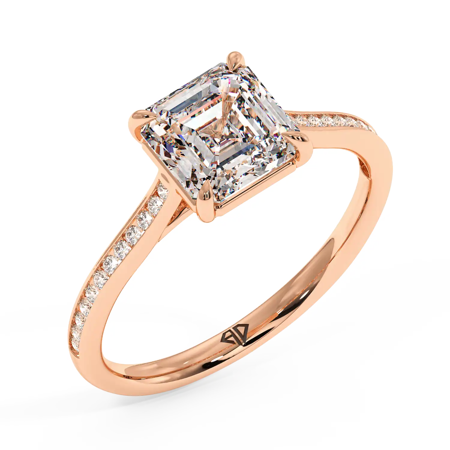 18K Rose Gold Poppy Channel Engagement Ring