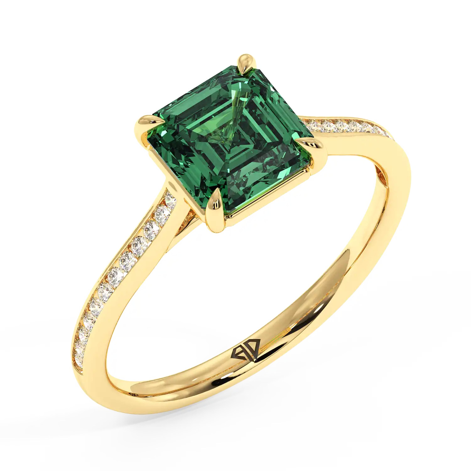 18K Yellow Gold Poppy Channel Engagement Ring