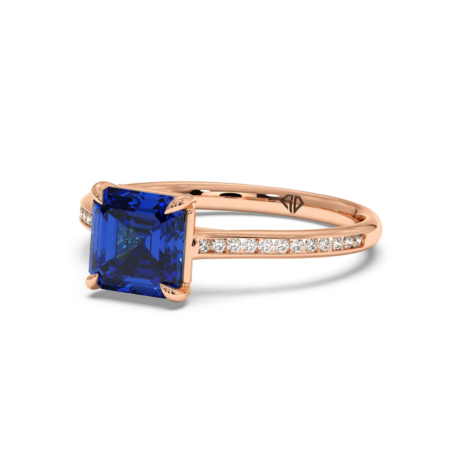 18K Rose Gold Poppy Channel Engagement Ring