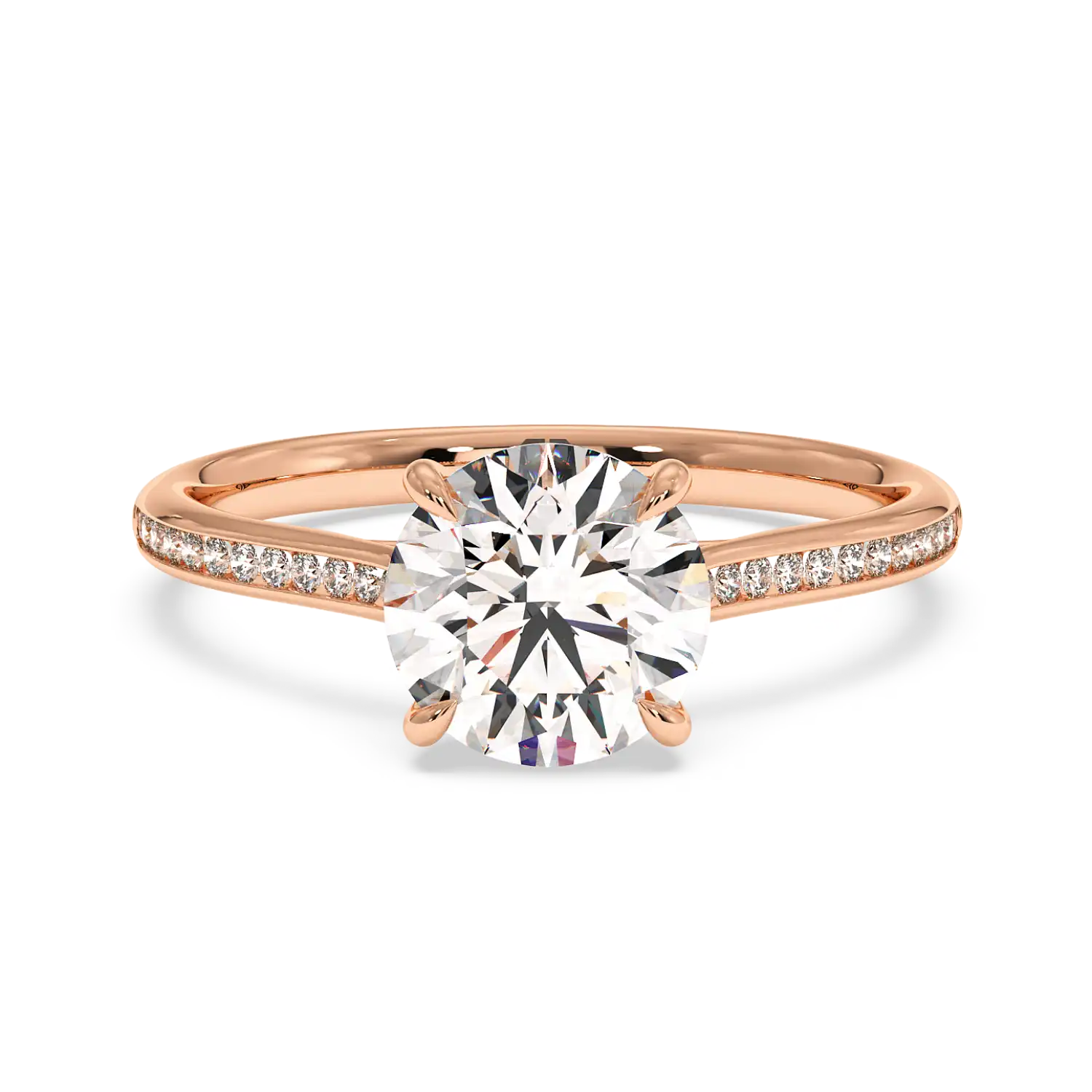 18K Rose Gold Poppy Channel Engagement Ring