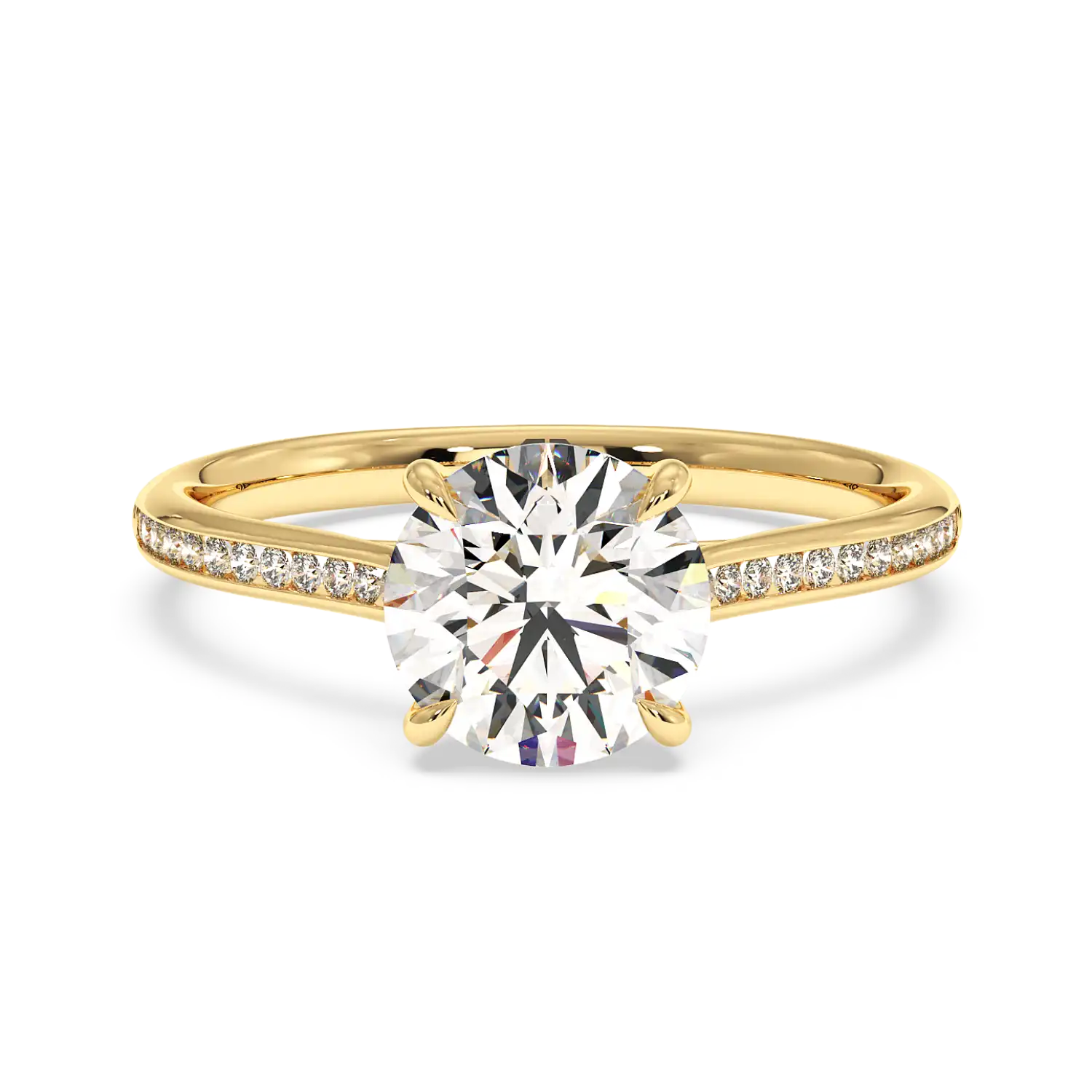 18K Yellow Gold Poppy Channel Engagement Ring