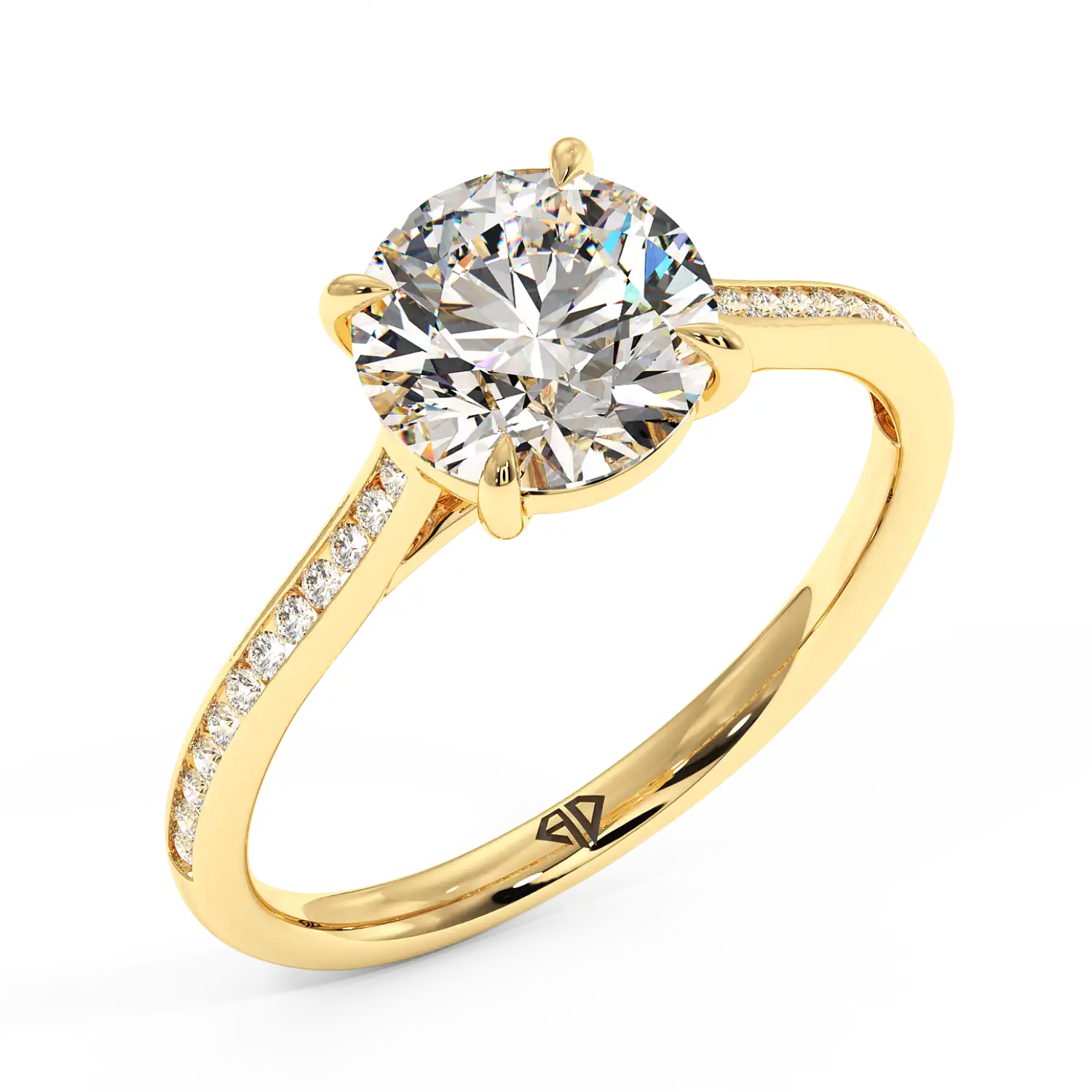 18K Yellow Gold Poppy Channel Engagement Ring