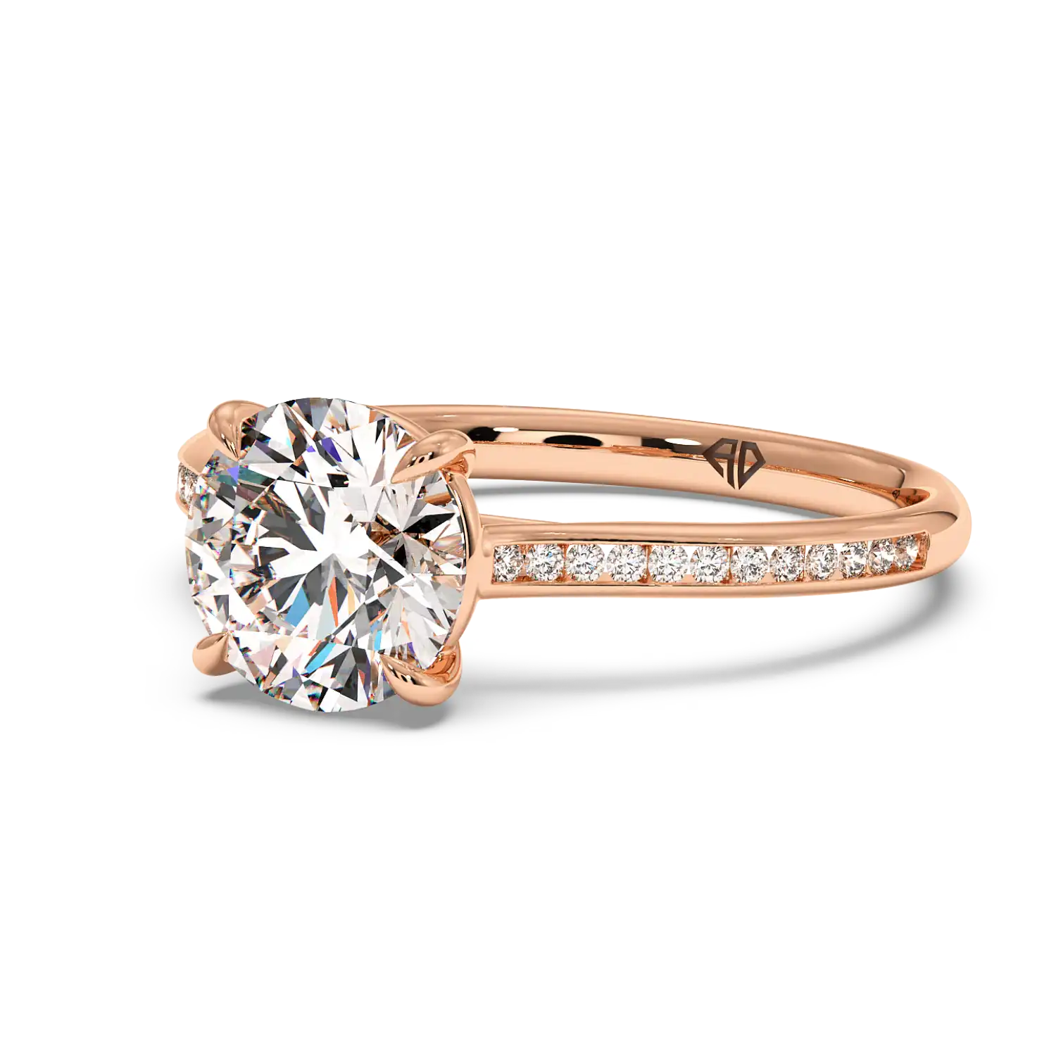 18K Rose Gold Poppy Channel Engagement Ring