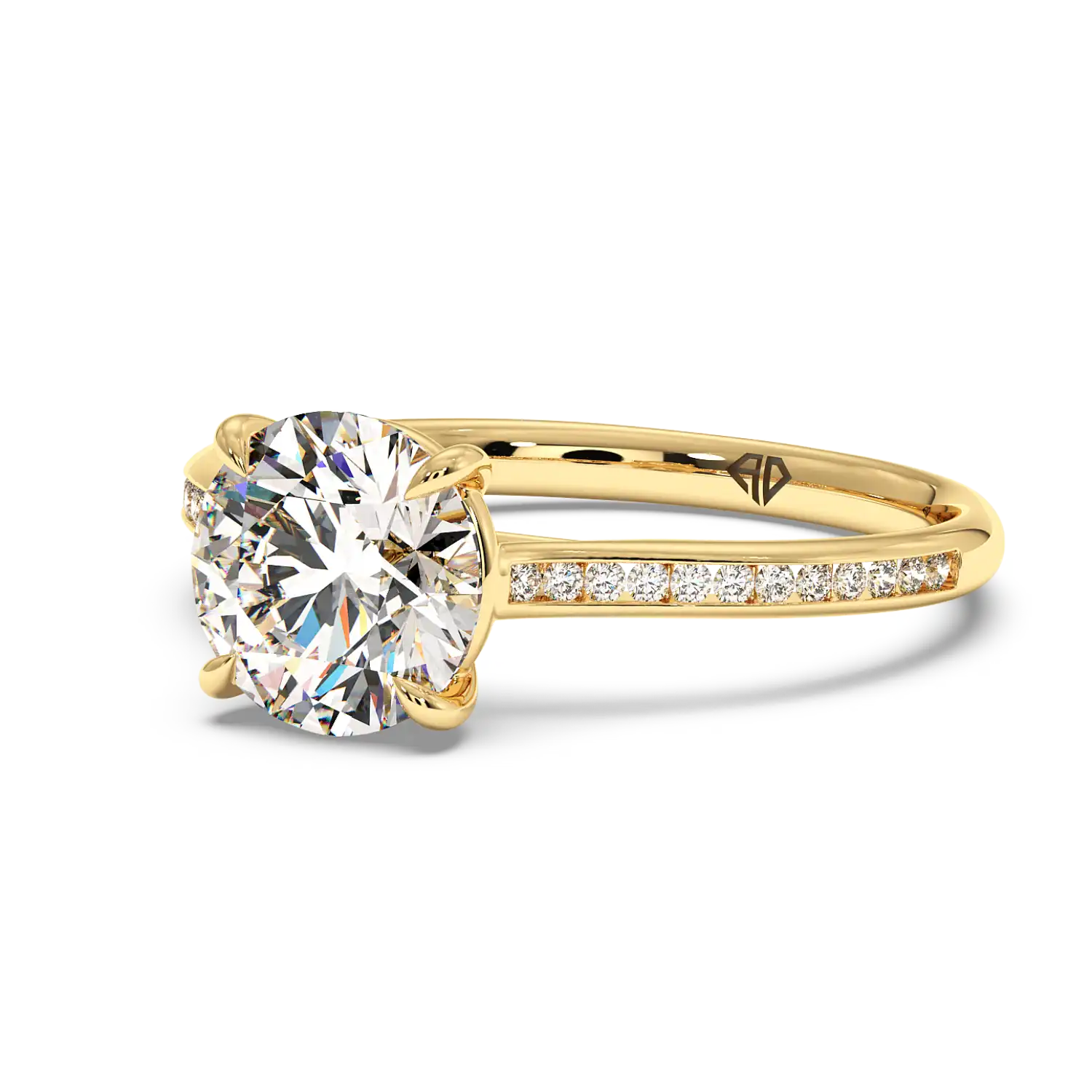 18K Yellow Gold Poppy Channel Engagement Ring