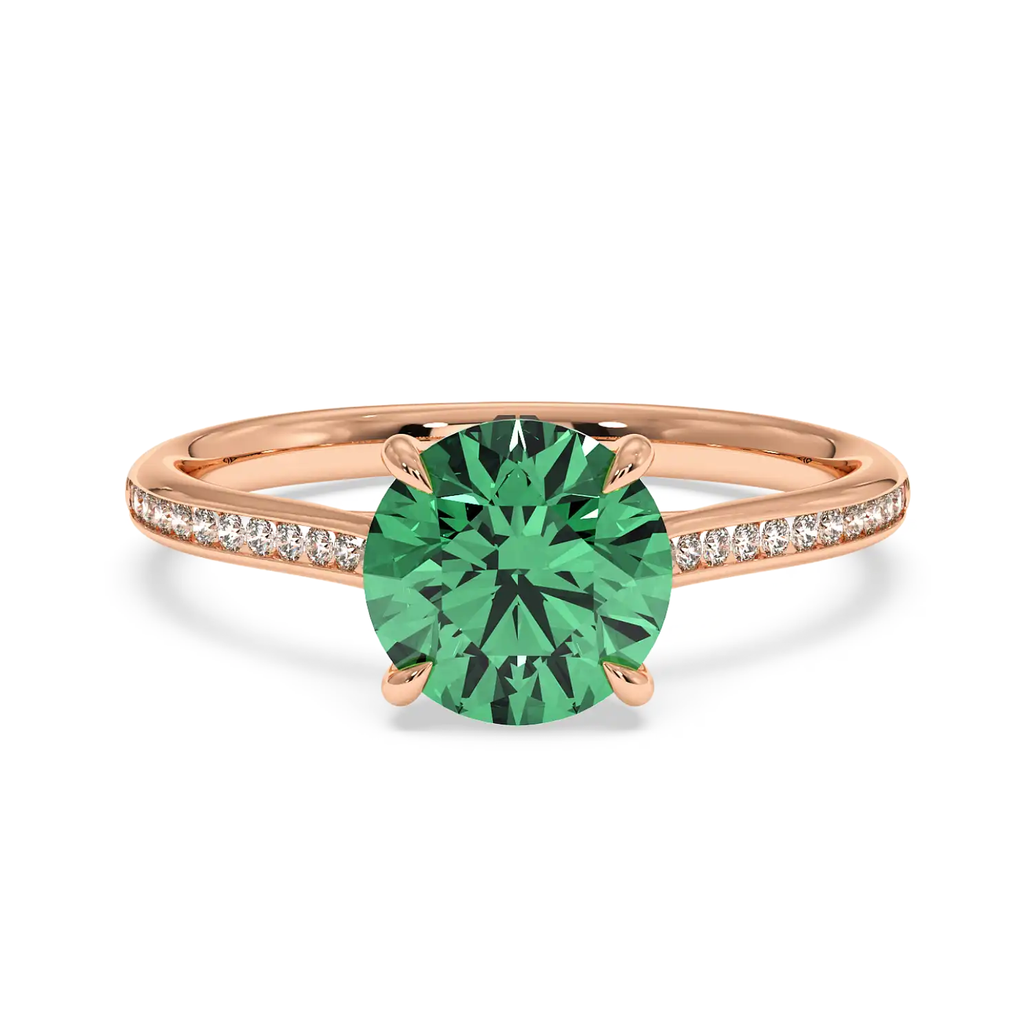 18K Rose Gold Poppy Channel Engagement Ring