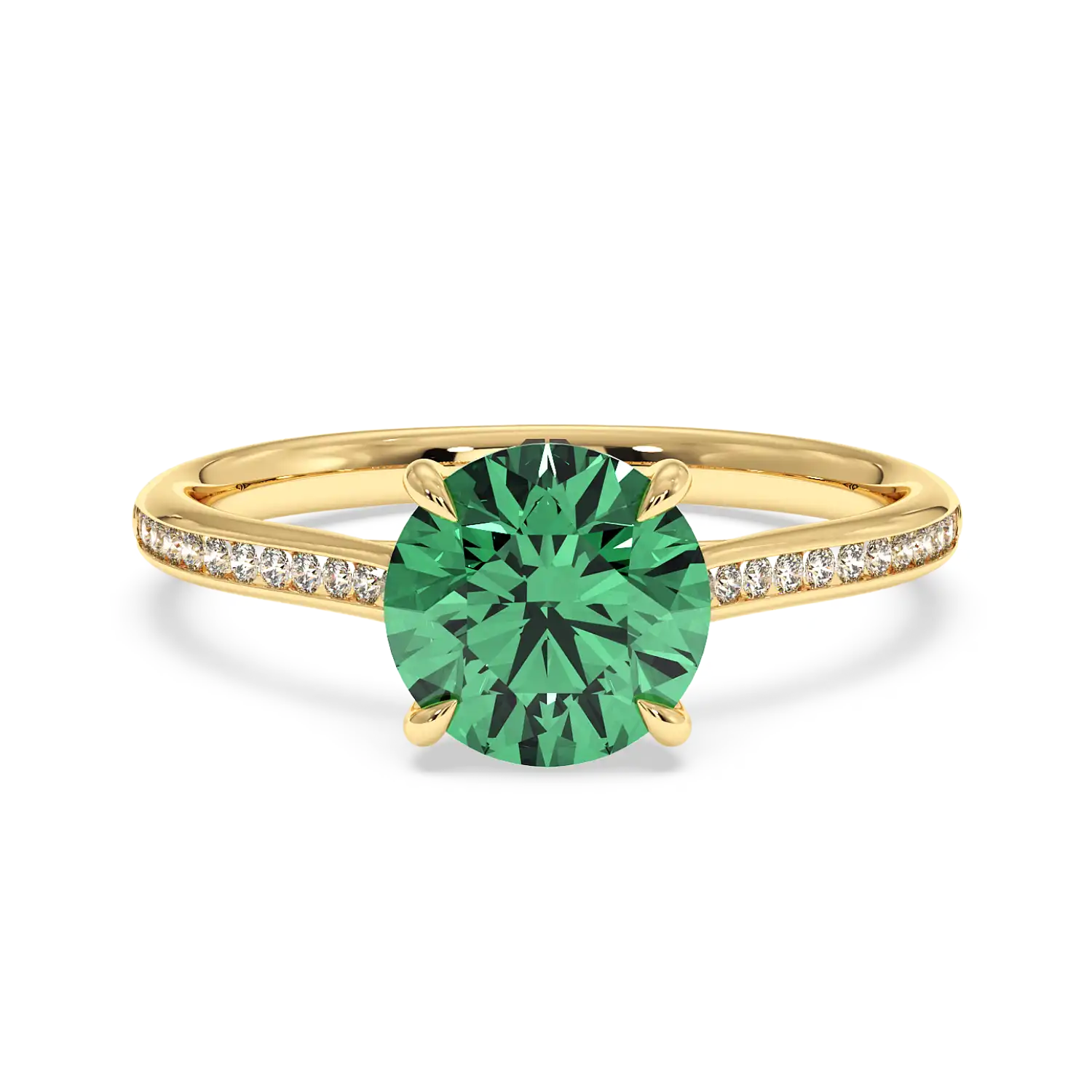 18K Yellow Gold Poppy Channel Engagement Ring