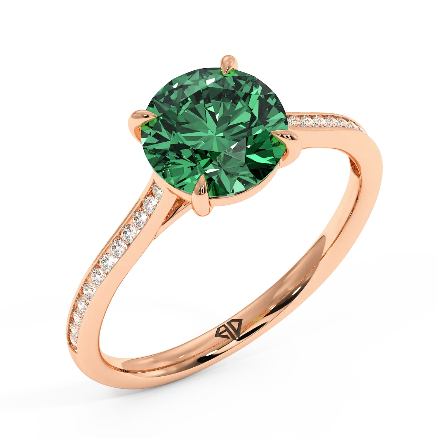 18K Rose Gold Poppy Channel Engagement Ring