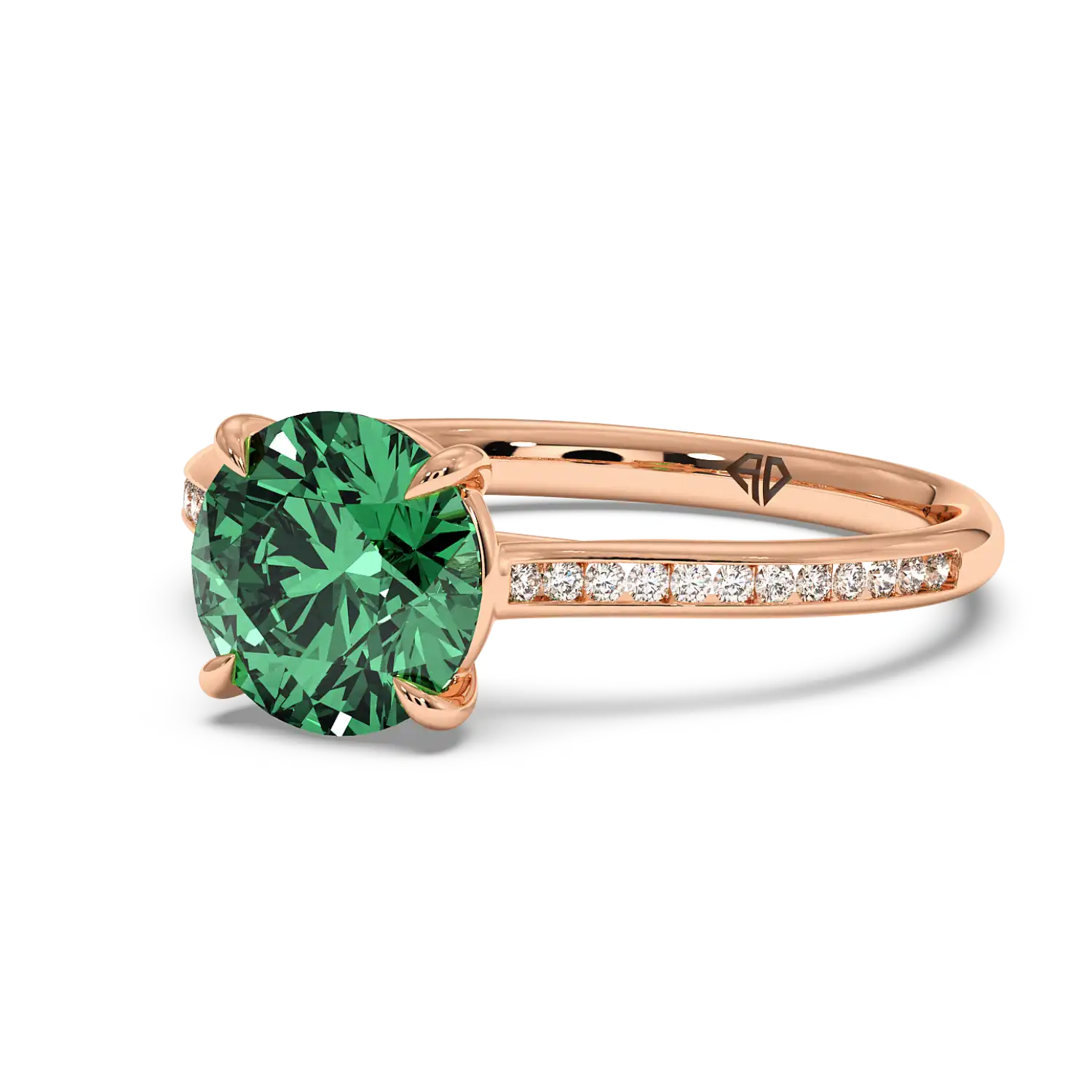 18K Rose Gold Poppy Channel Engagement Ring