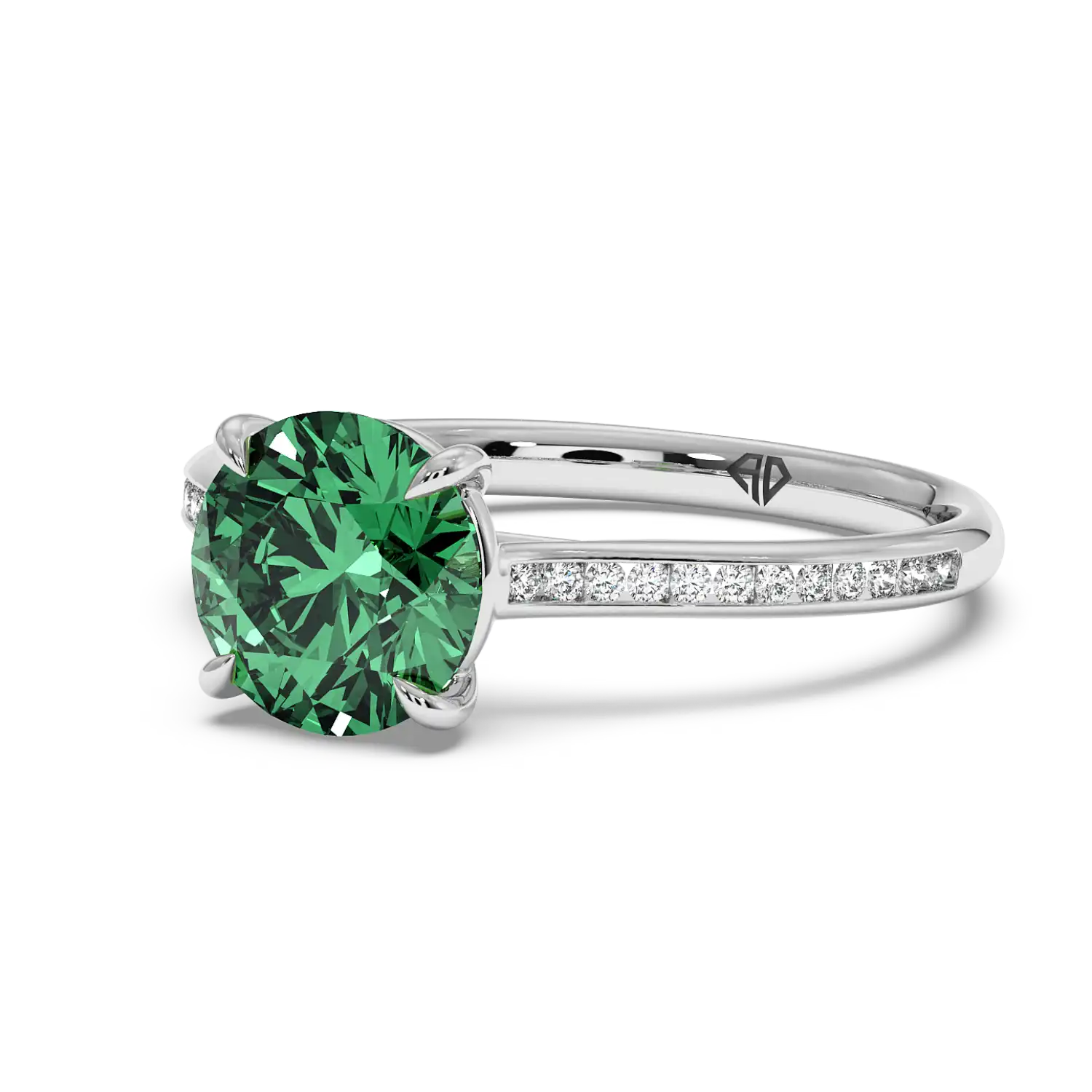 18K White Gold Poppy Channel Engagement Ring