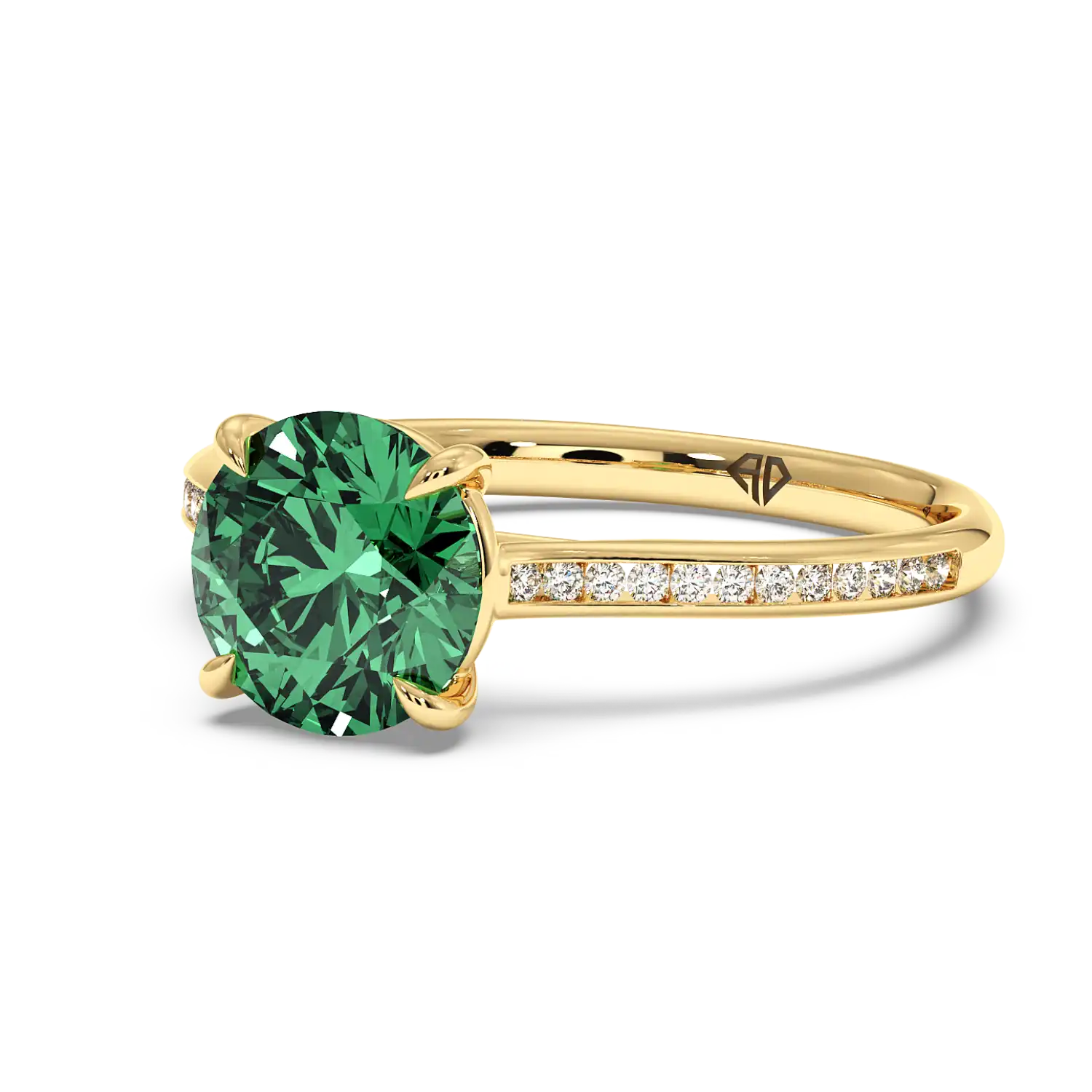 18K Yellow Gold Poppy Channel Engagement Ring