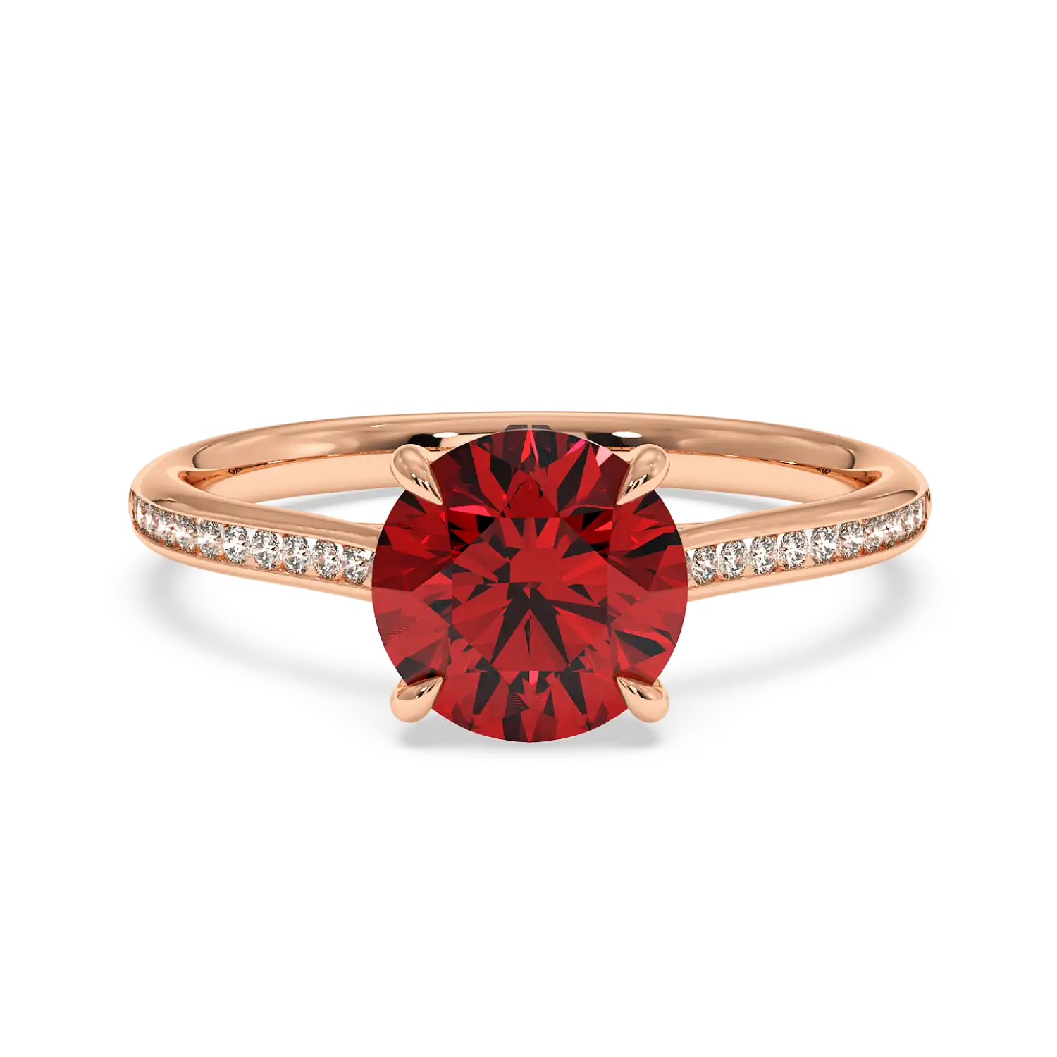 18K Rose Gold Poppy Channel Engagement Ring