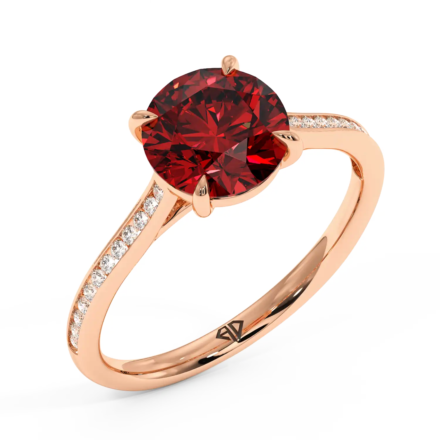 18K Rose Gold Poppy Channel Engagement Ring