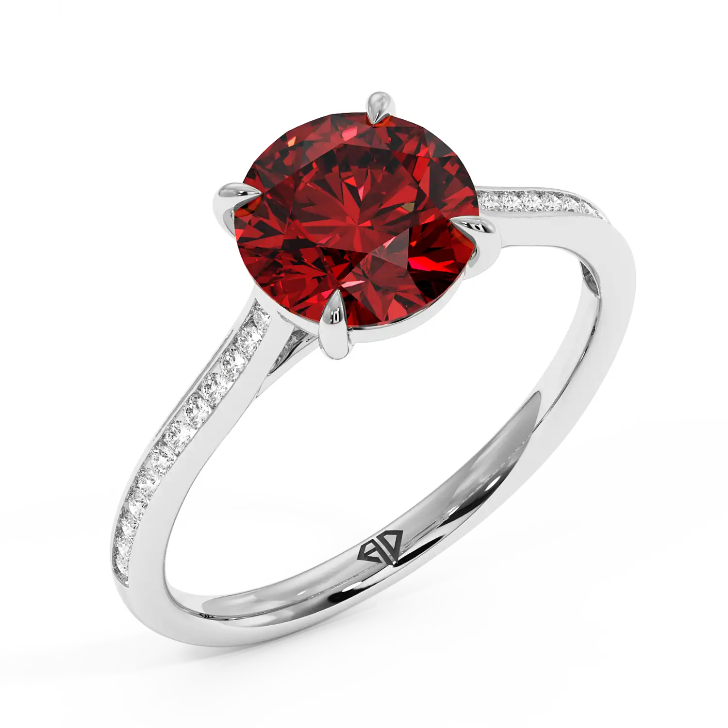 18K White Gold Poppy Channel Engagement Ring