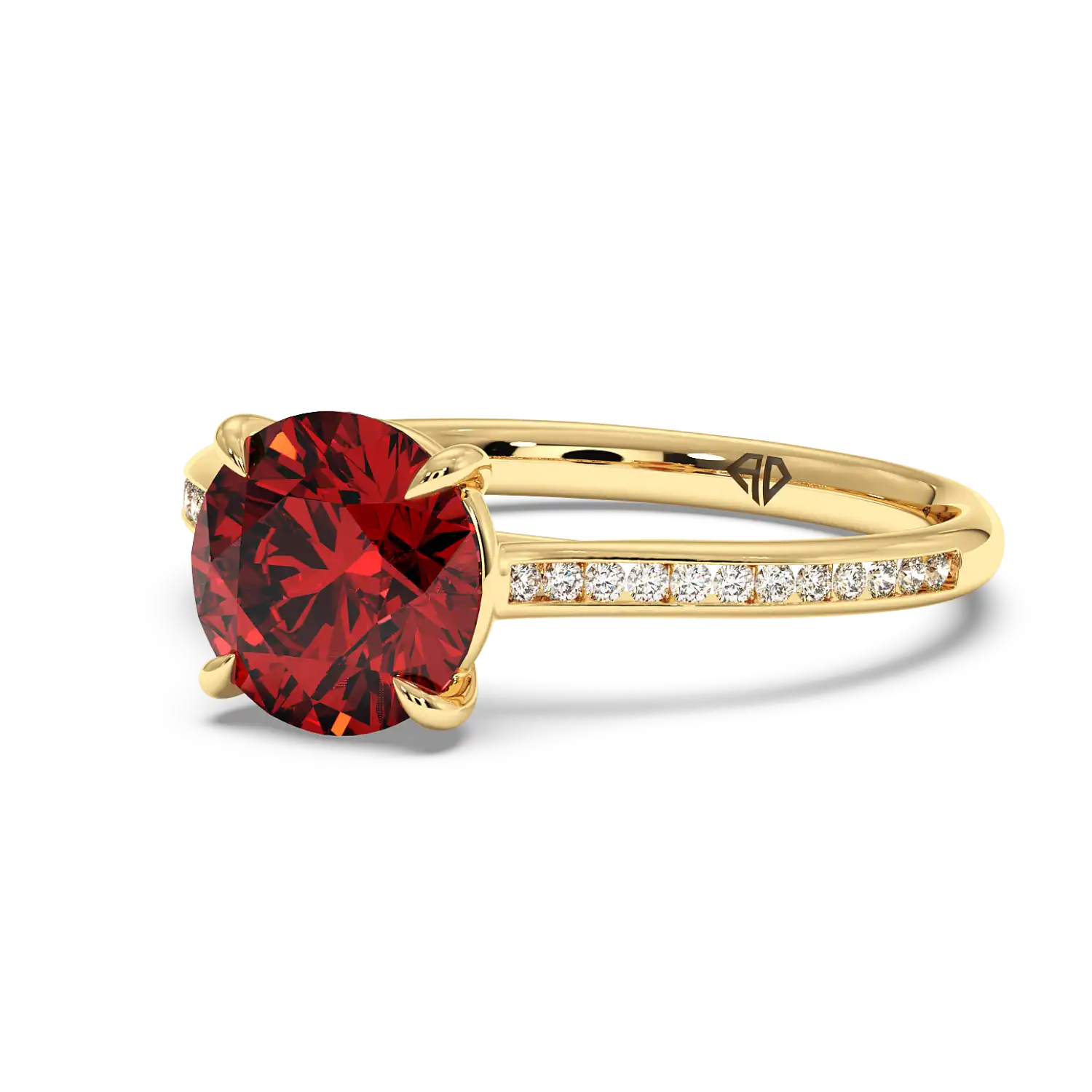 18K Yellow Gold Poppy Channel Engagement Ring