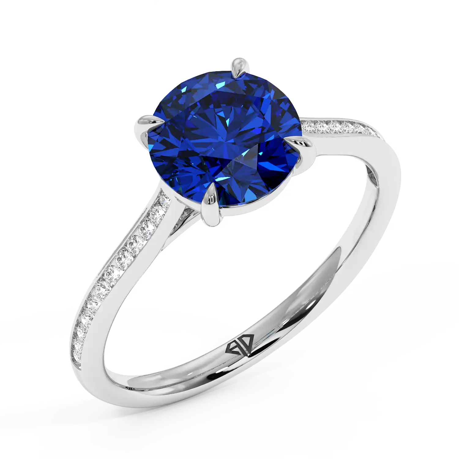 18K White Gold Poppy Channel Engagement Ring