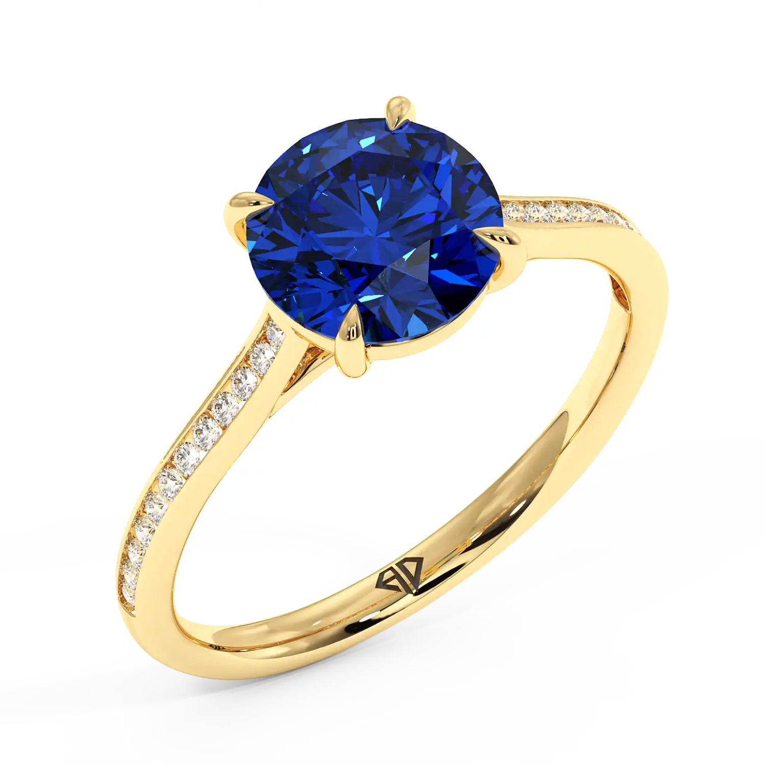 18K Yellow Gold Poppy Channel Engagement Ring