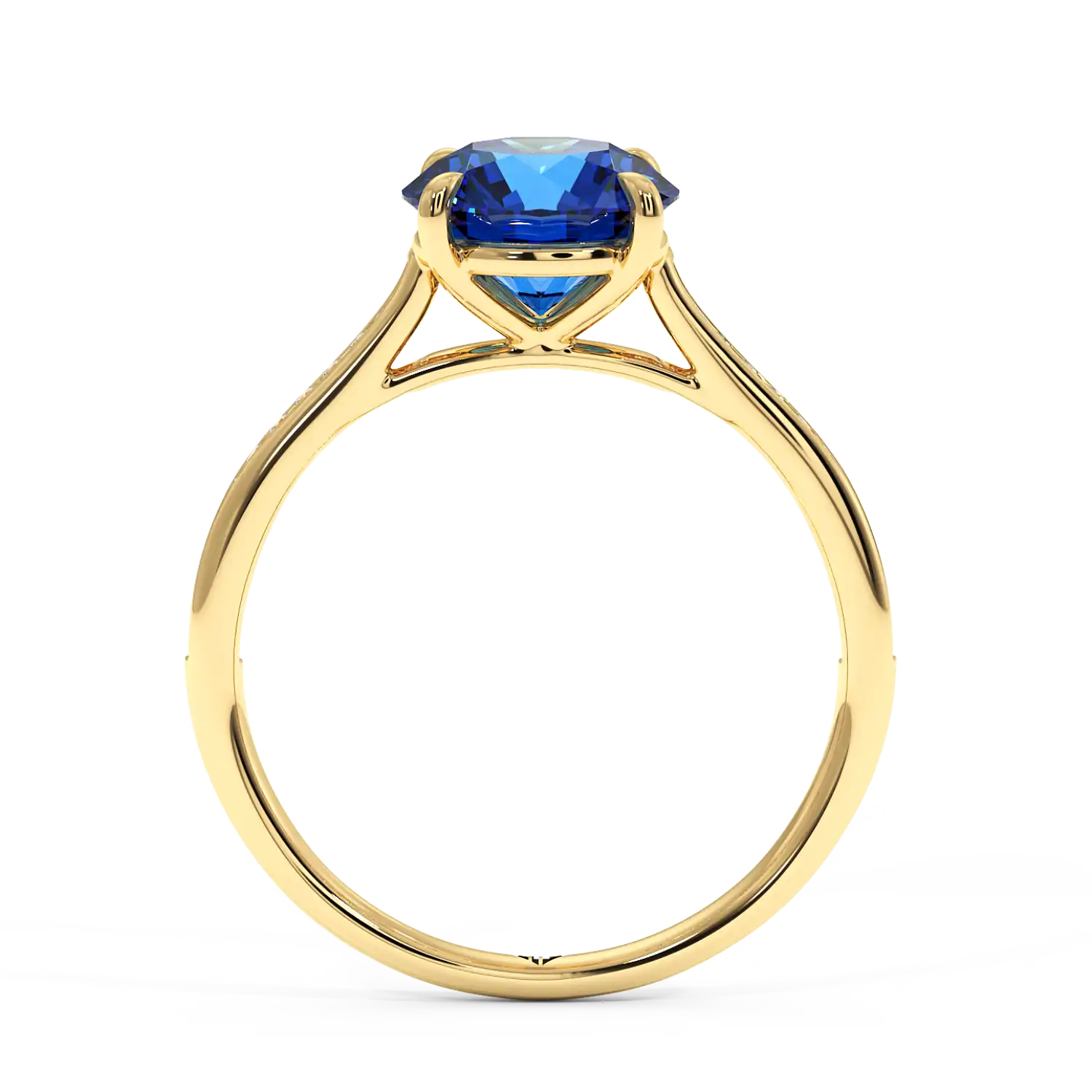 18K Yellow Gold Poppy Channel Engagement Ring