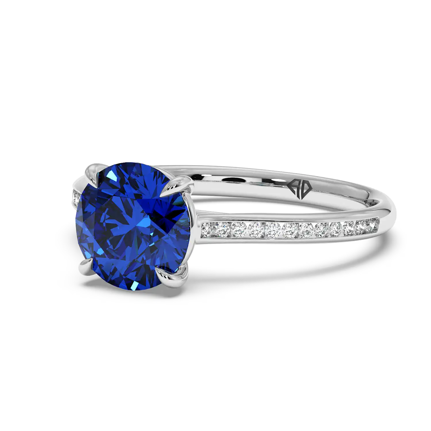 18K White Gold Poppy Channel Engagement Ring