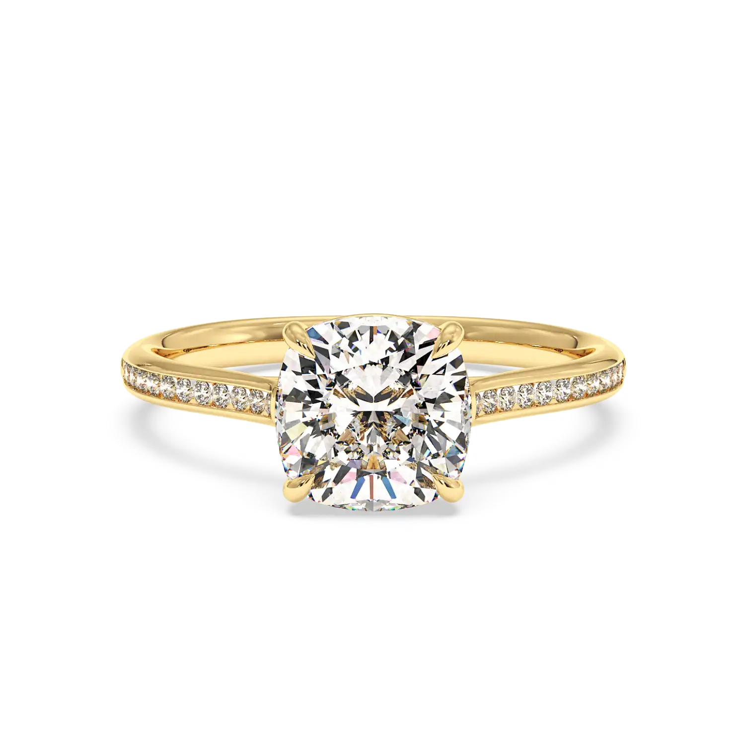 18K Yellow Gold Poppy Channel Engagement Ring