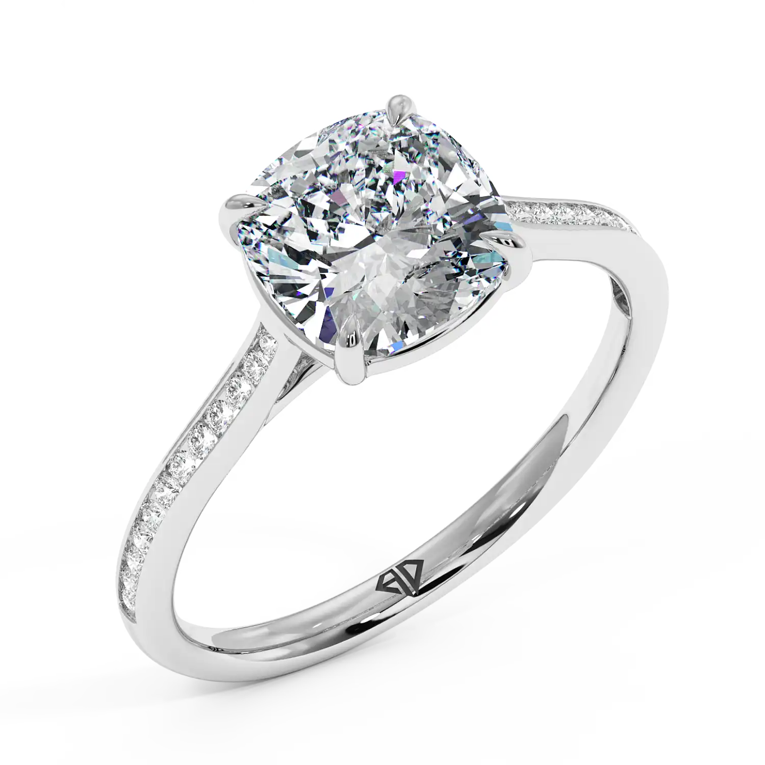 18K White Gold Poppy Channel Engagement Ring