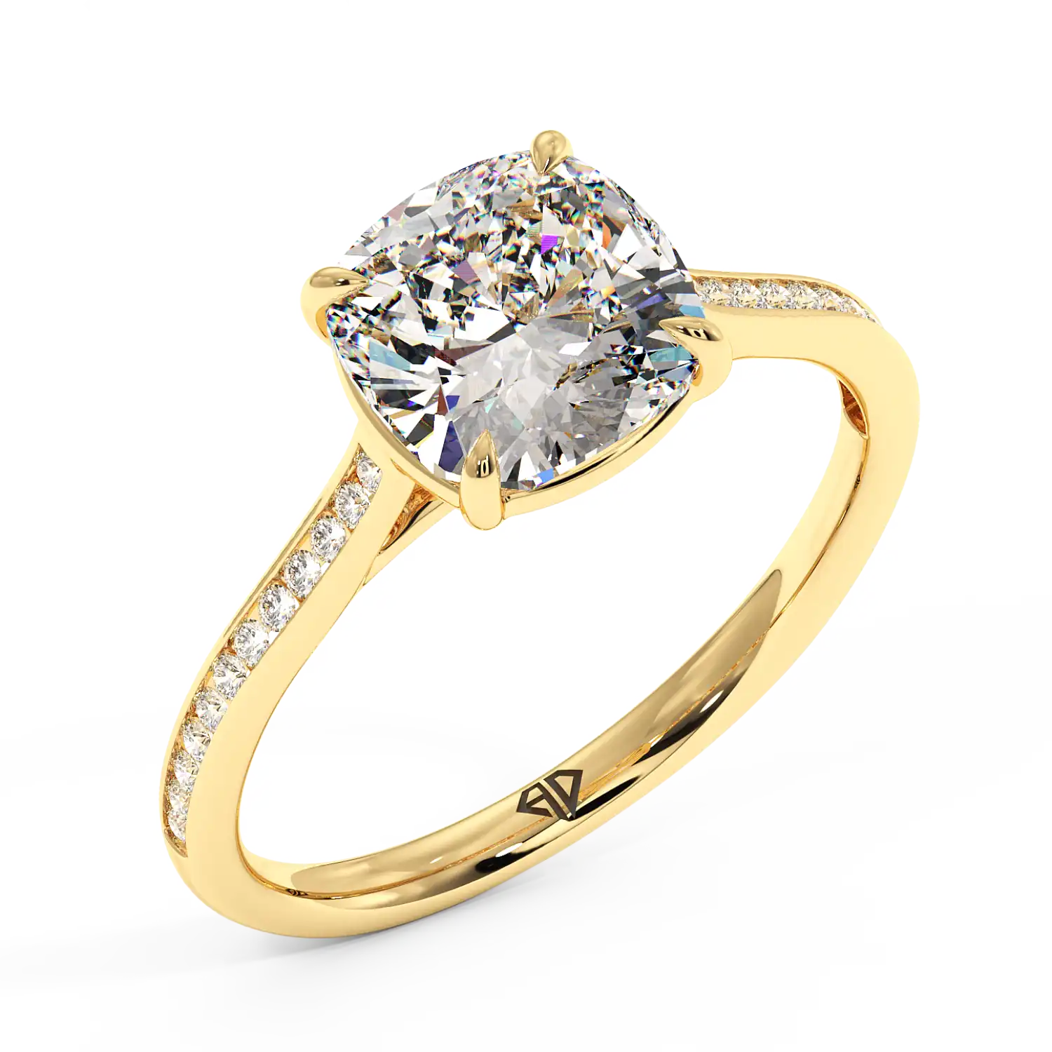 18K Yellow Gold Poppy Channel Engagement Ring