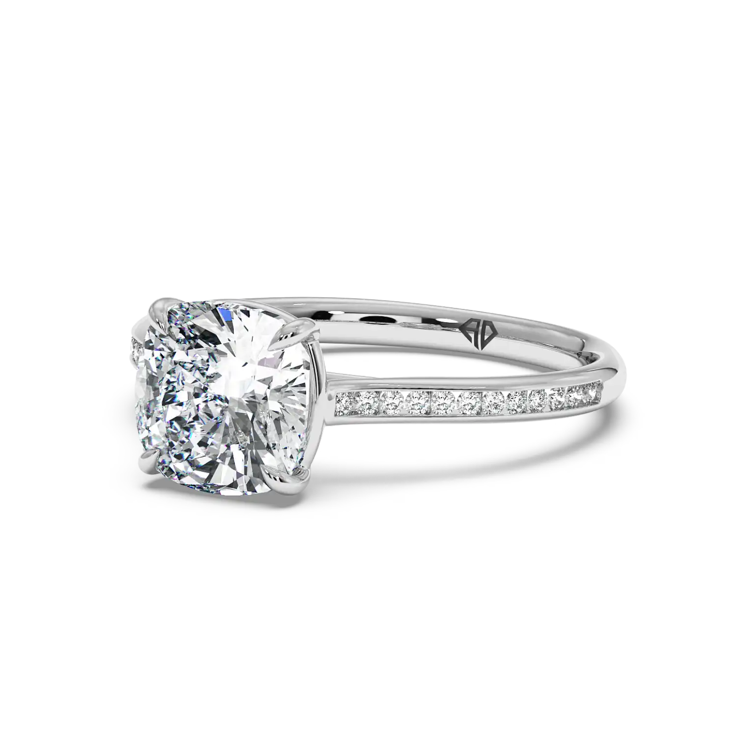 18K White Gold Poppy Channel Engagement Ring