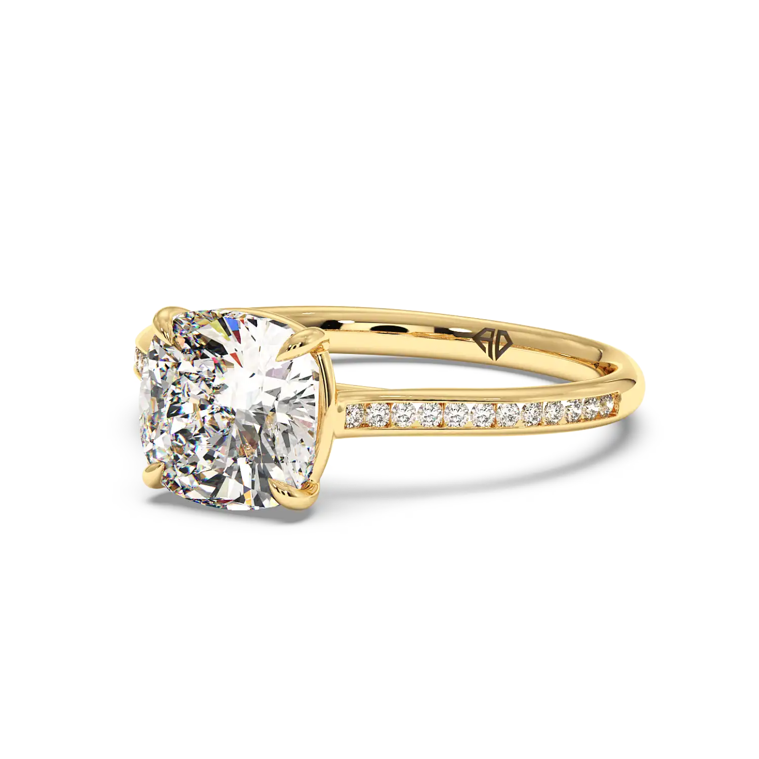 18K Yellow Gold Poppy Channel Engagement Ring