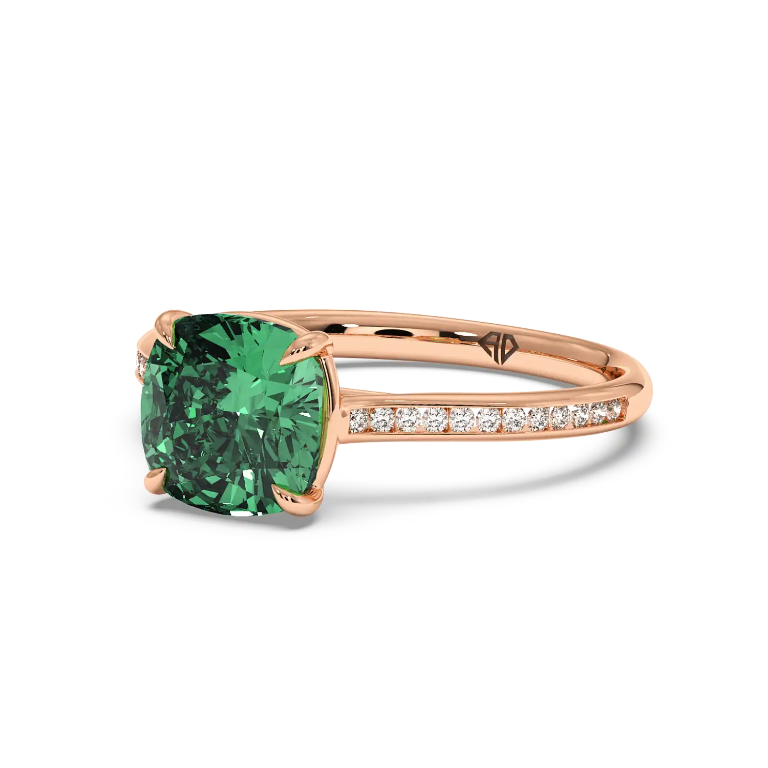 18K Rose Gold Poppy Channel Engagement Ring