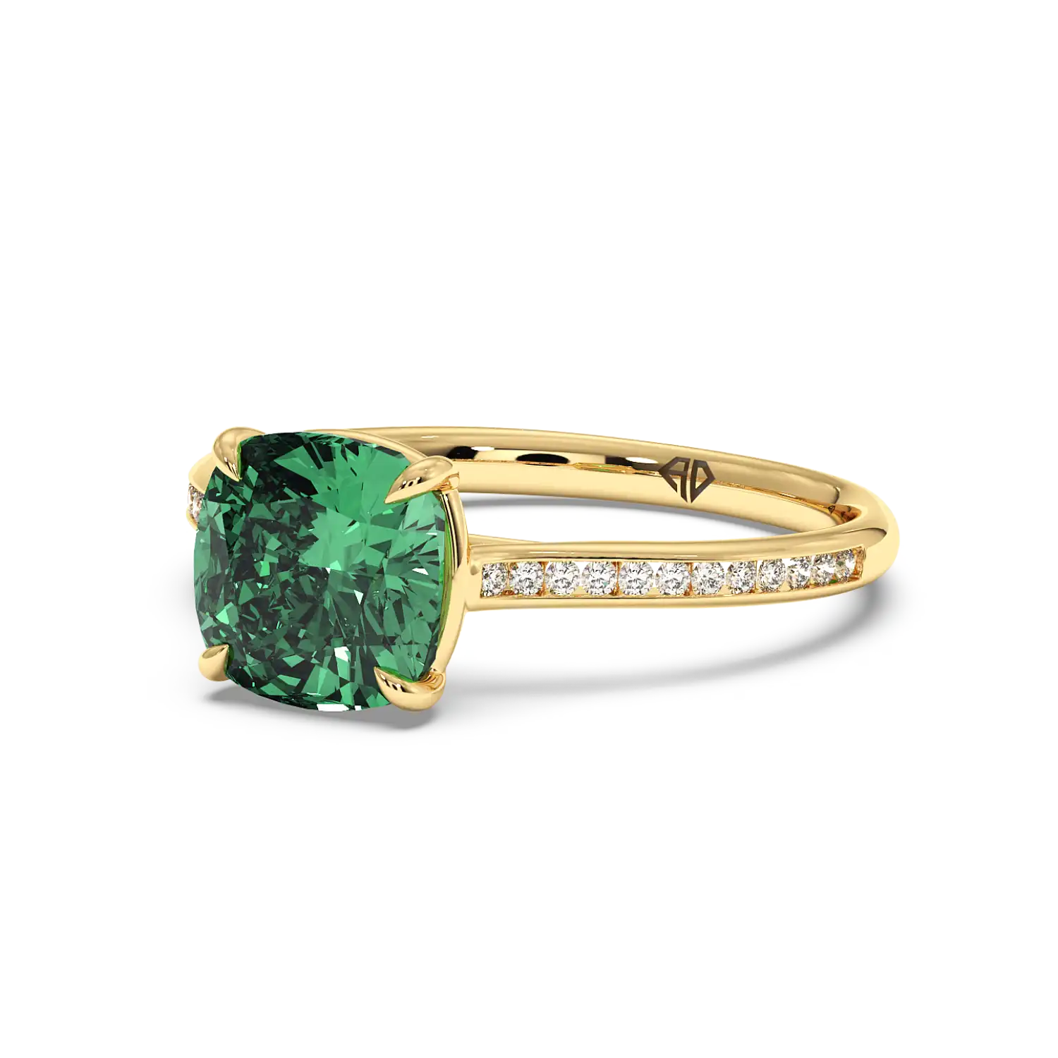 18K Yellow Gold Poppy Channel Engagement Ring