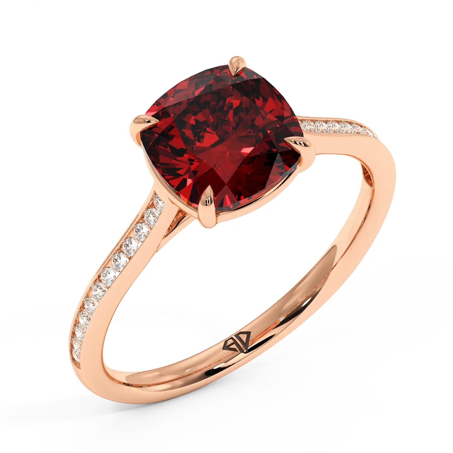 18K Rose Gold Poppy Channel Engagement Ring