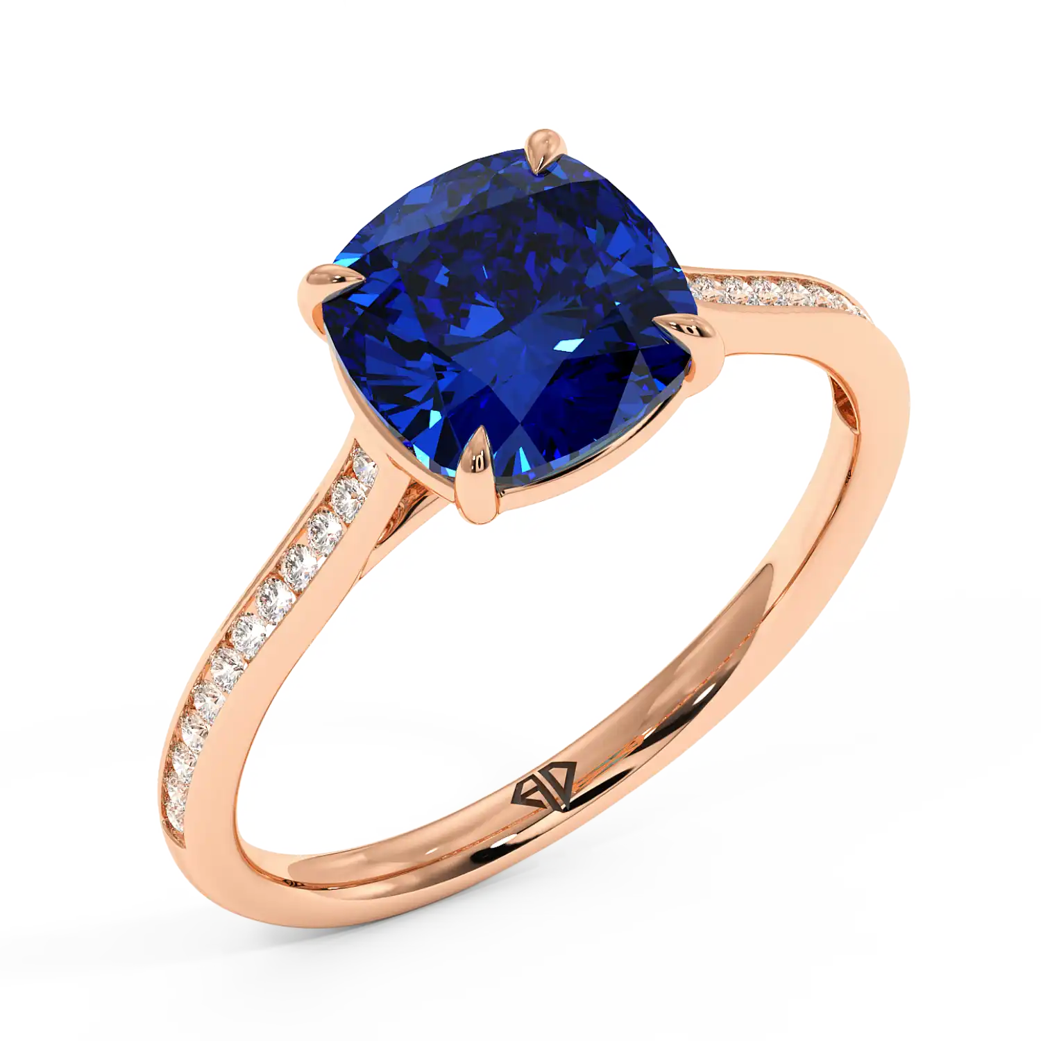 18K Rose Gold Poppy Channel Engagement Ring