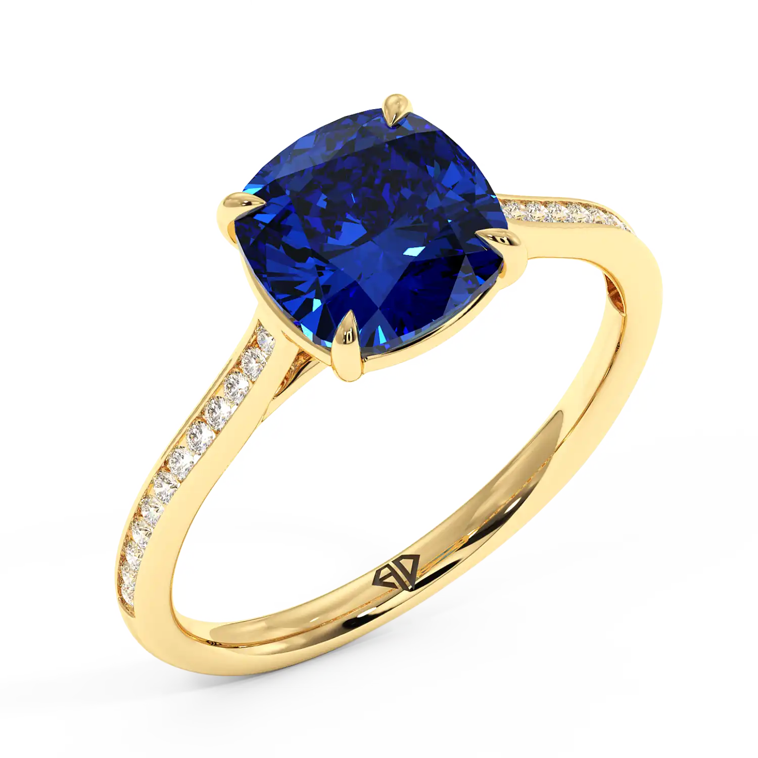 18K Yellow Gold Poppy Channel Engagement Ring