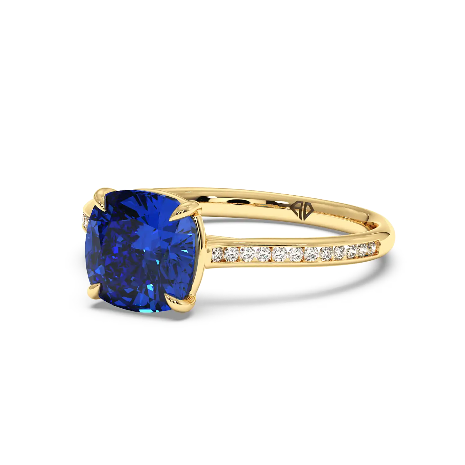 18K Yellow Gold Poppy Channel Engagement Ring