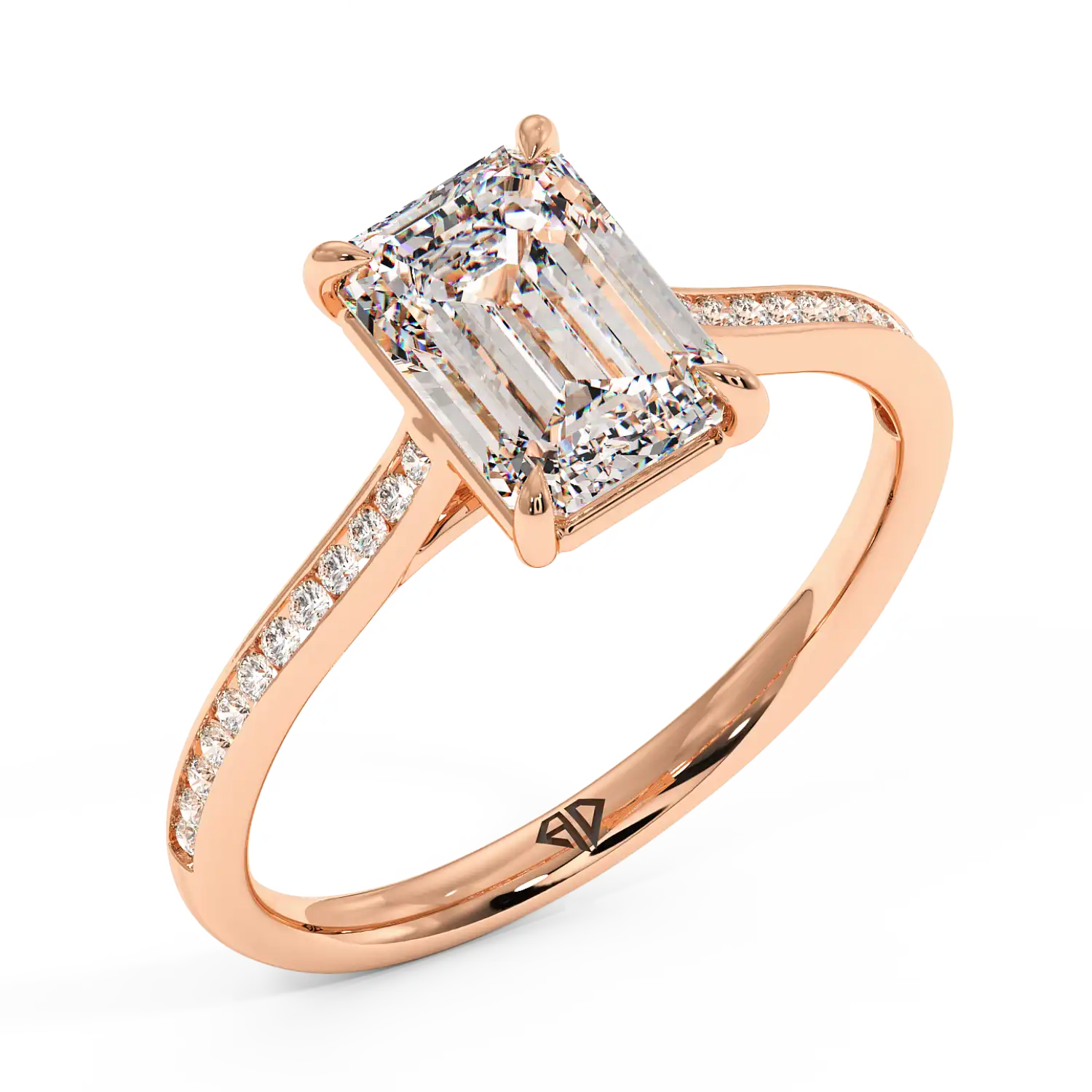 18K Rose Gold Poppy Channel Engagement Ring