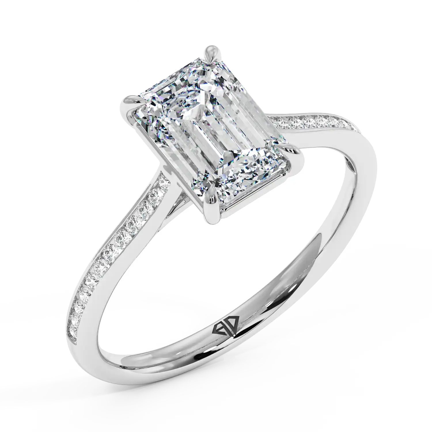 18K White Gold Poppy Channel Engagement Ring